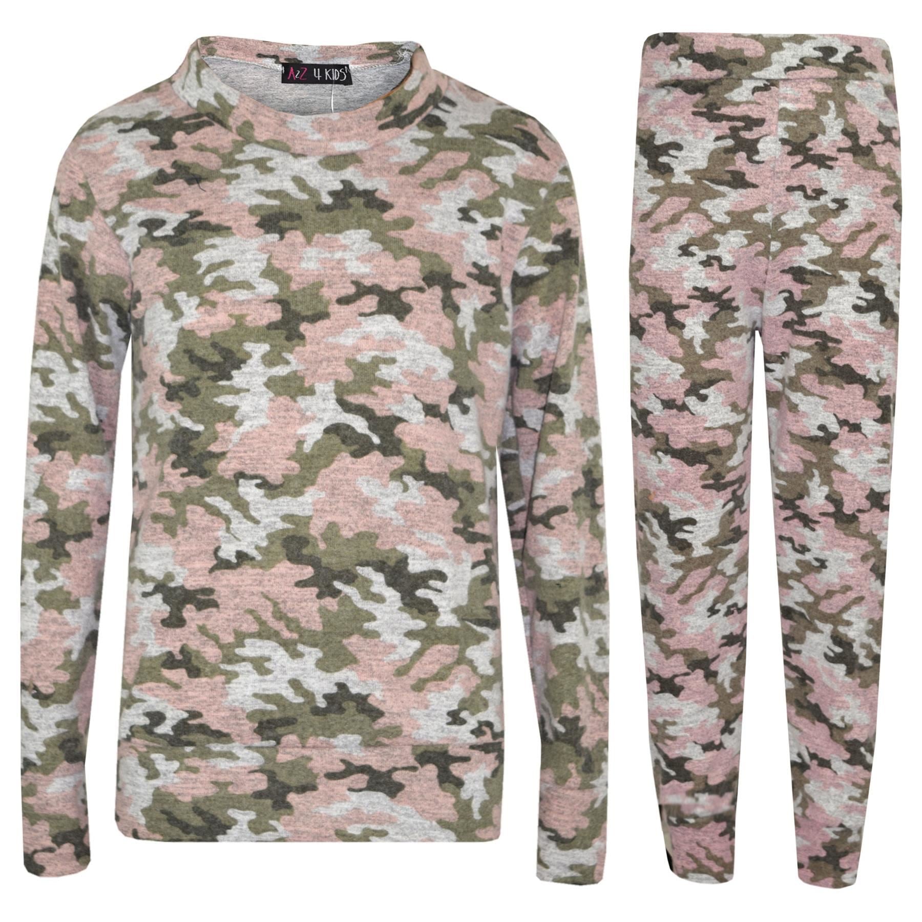 Kids Girls Camouflage Print Lounge Suit