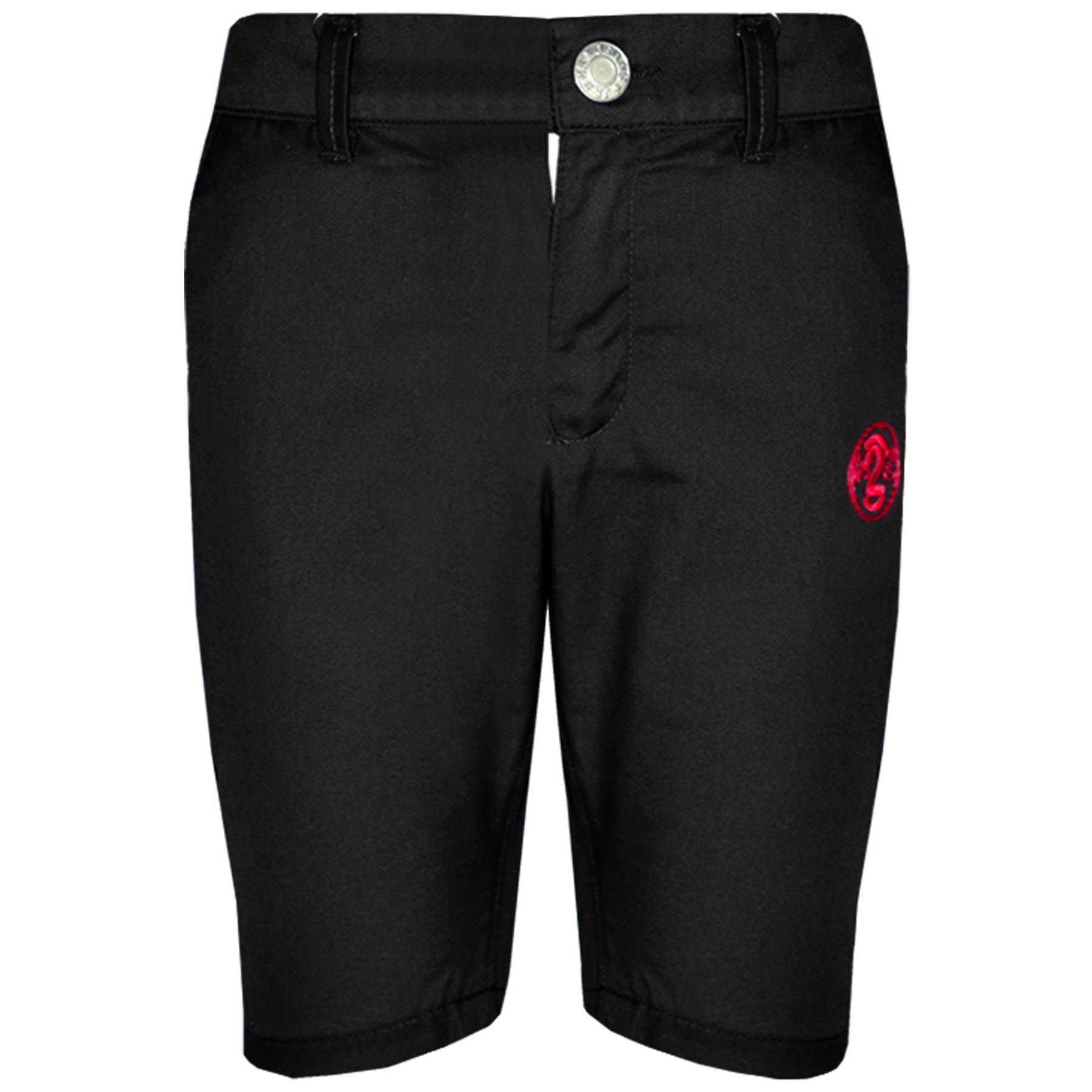 Boys Summer Cotton Shorts Black Chino Knee Length
