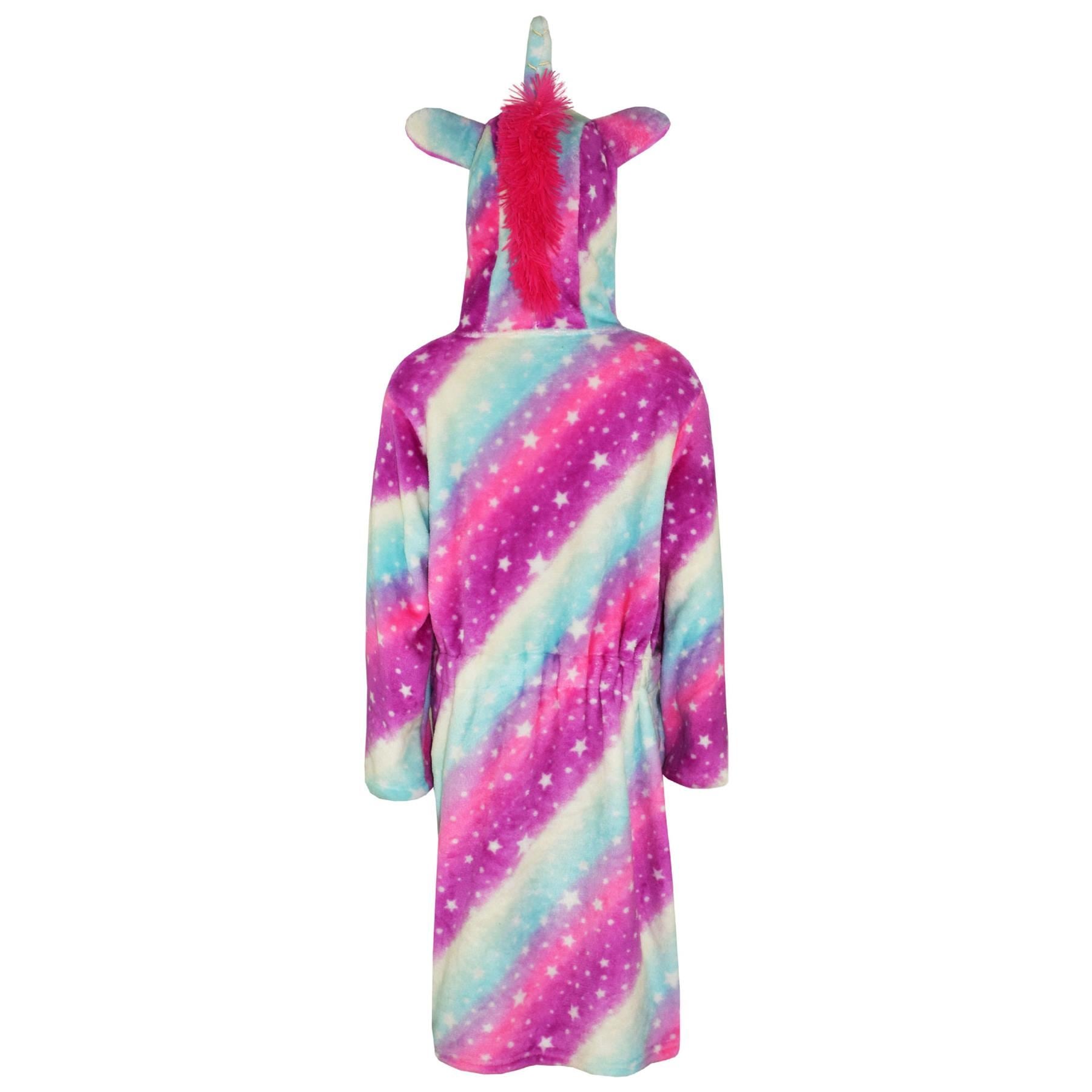 Kids Girls Boys Super Soft 3D Animal Unicorn Pink Galaxy Hooded Bathrobe