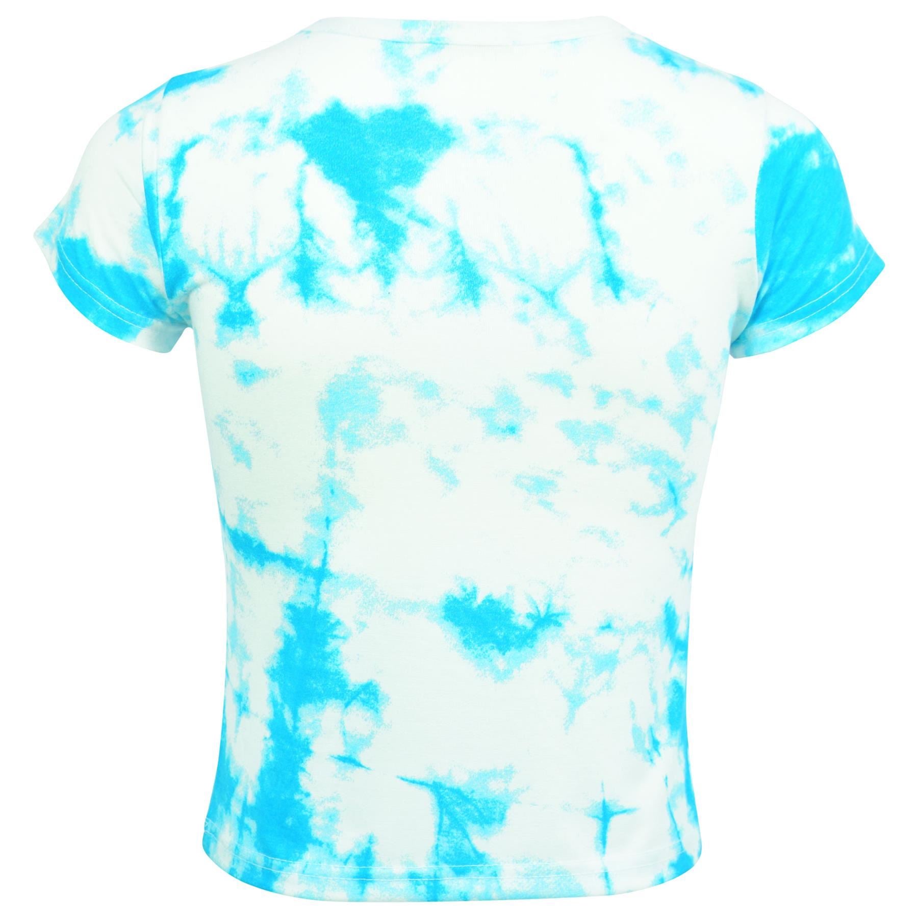 Girls Blue Tie Dye Print T Shirts