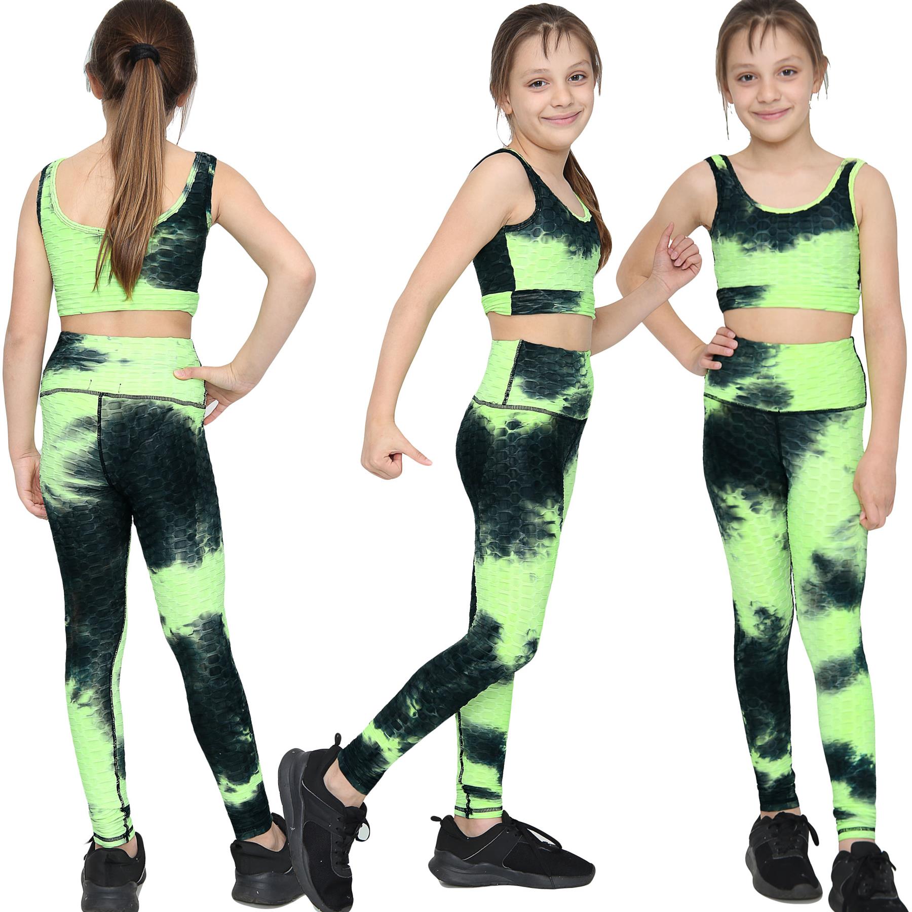 Girls Honeycomb Vest & Legging Summer Yoga Set