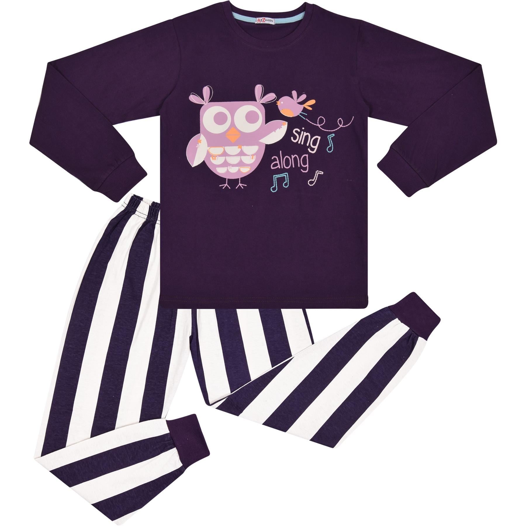 Kids Girls Sing Along Print Purple Pyjamas Set