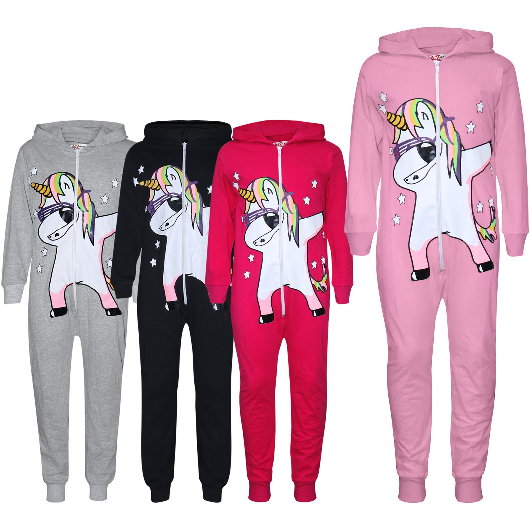 Kids Girls 100% Cotton Dabbing Unicorn One Piece Onesie