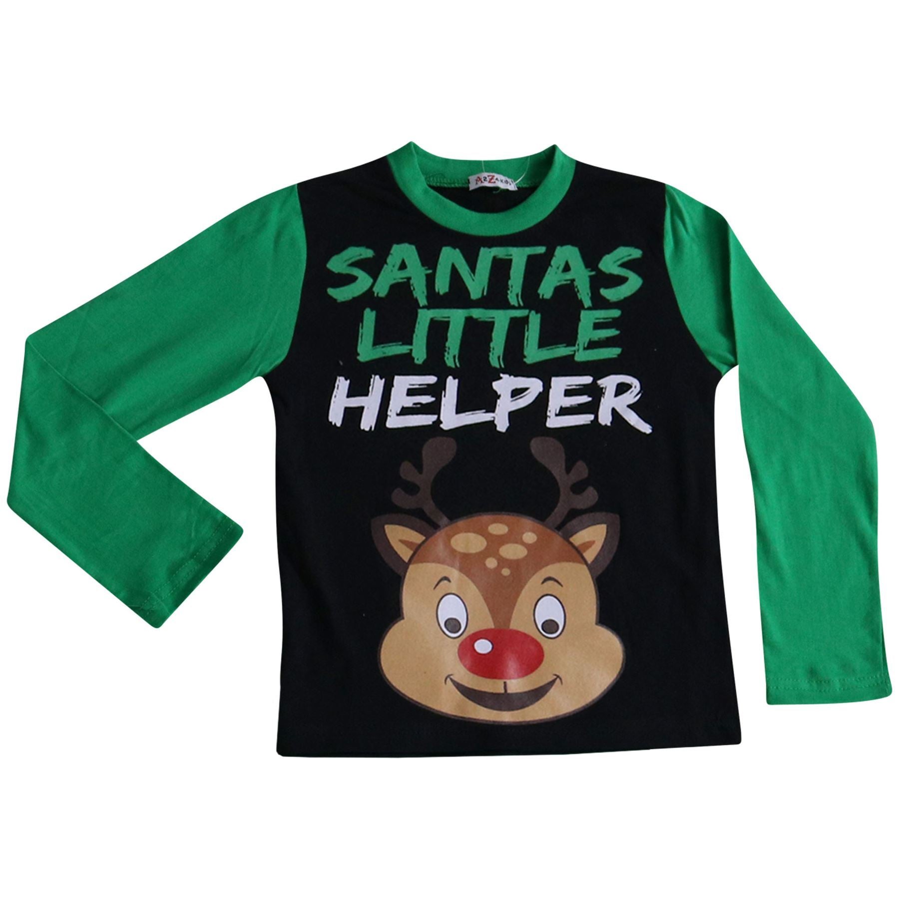 Kids Girls Boys Pyjamas Santas Little Helper Reindeer Xmas