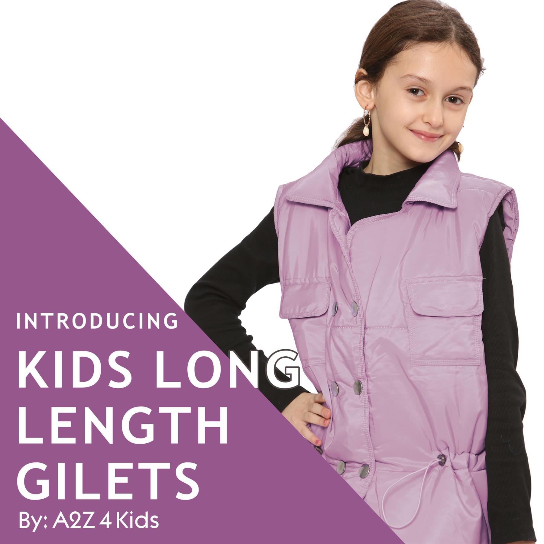 Kids Girls Oversized Style Sleeveless Jacket