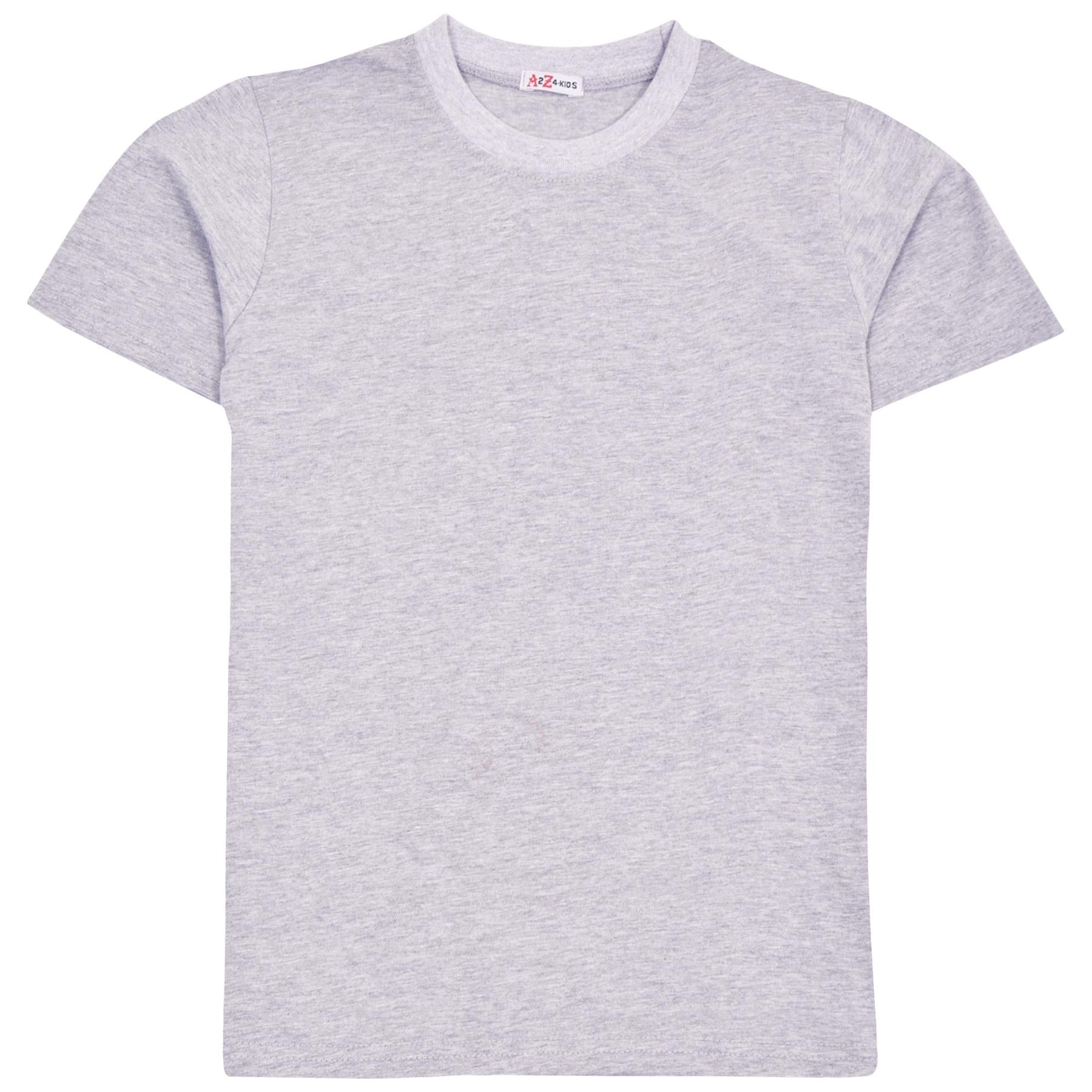 Boys Plain Soft Feel Summer Grey T Shirt Top