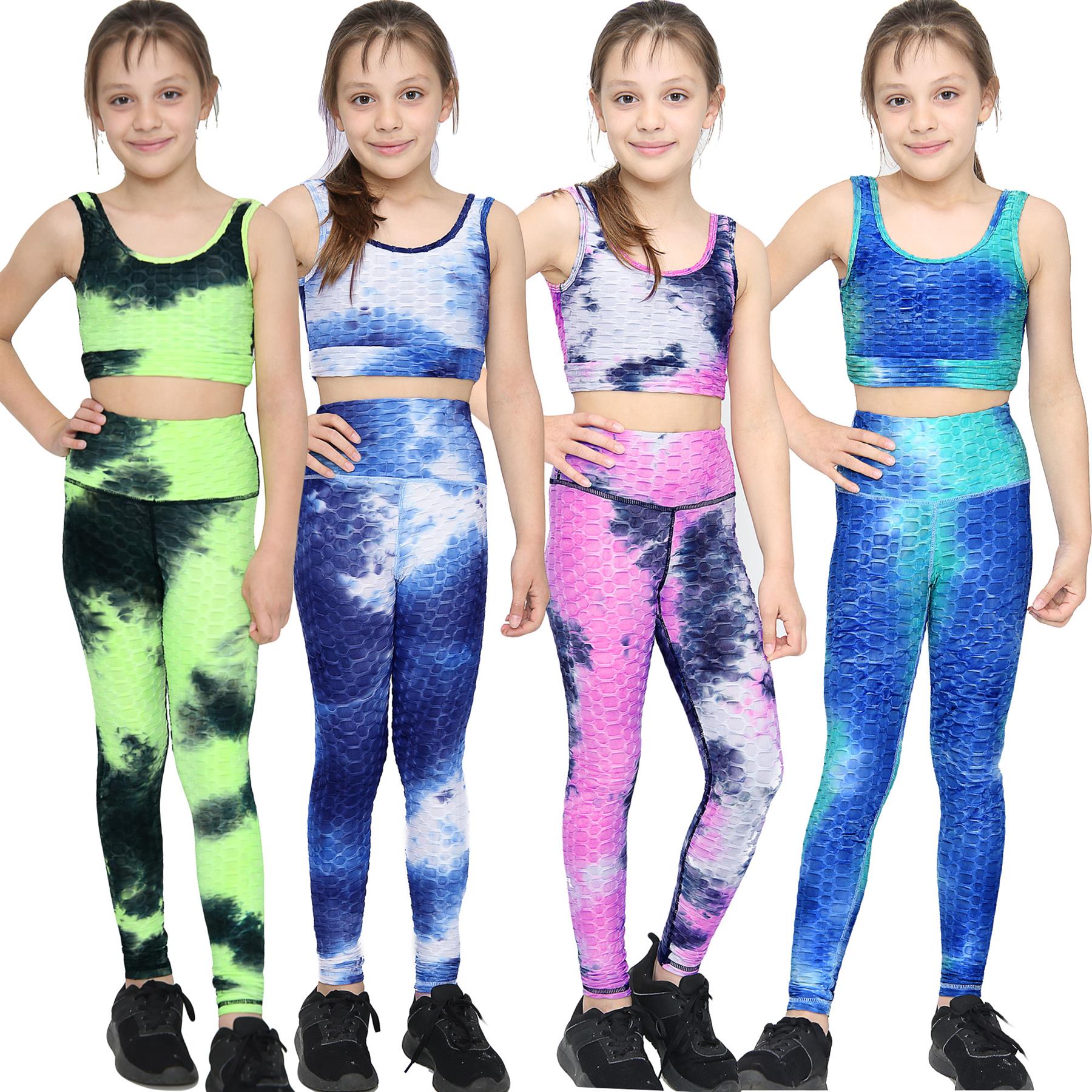 Girls Honeycomb Vest & Legging Summer Yoga Set