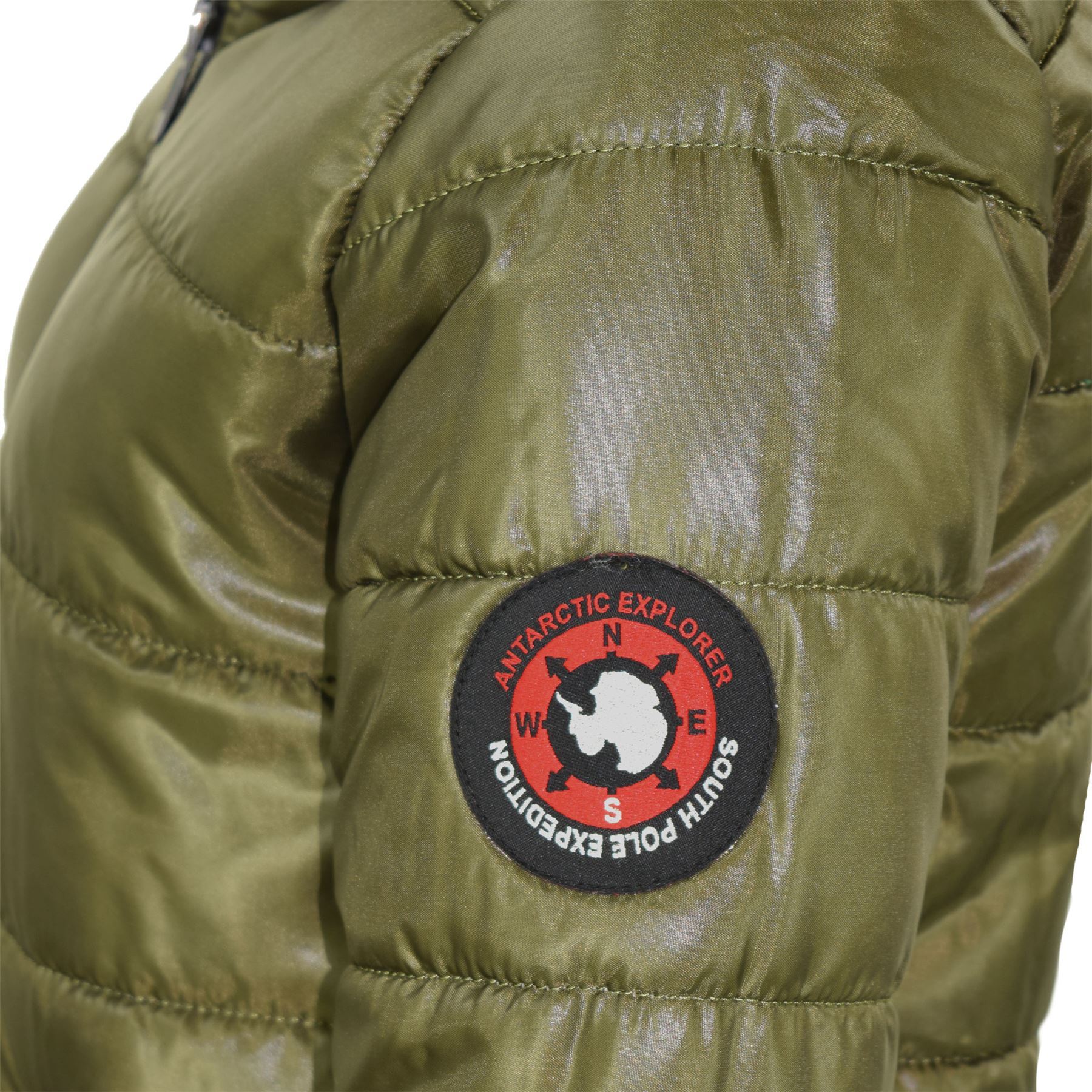 Kids Girls Boys Fux Fur Olive Hooded Puffer Jacket