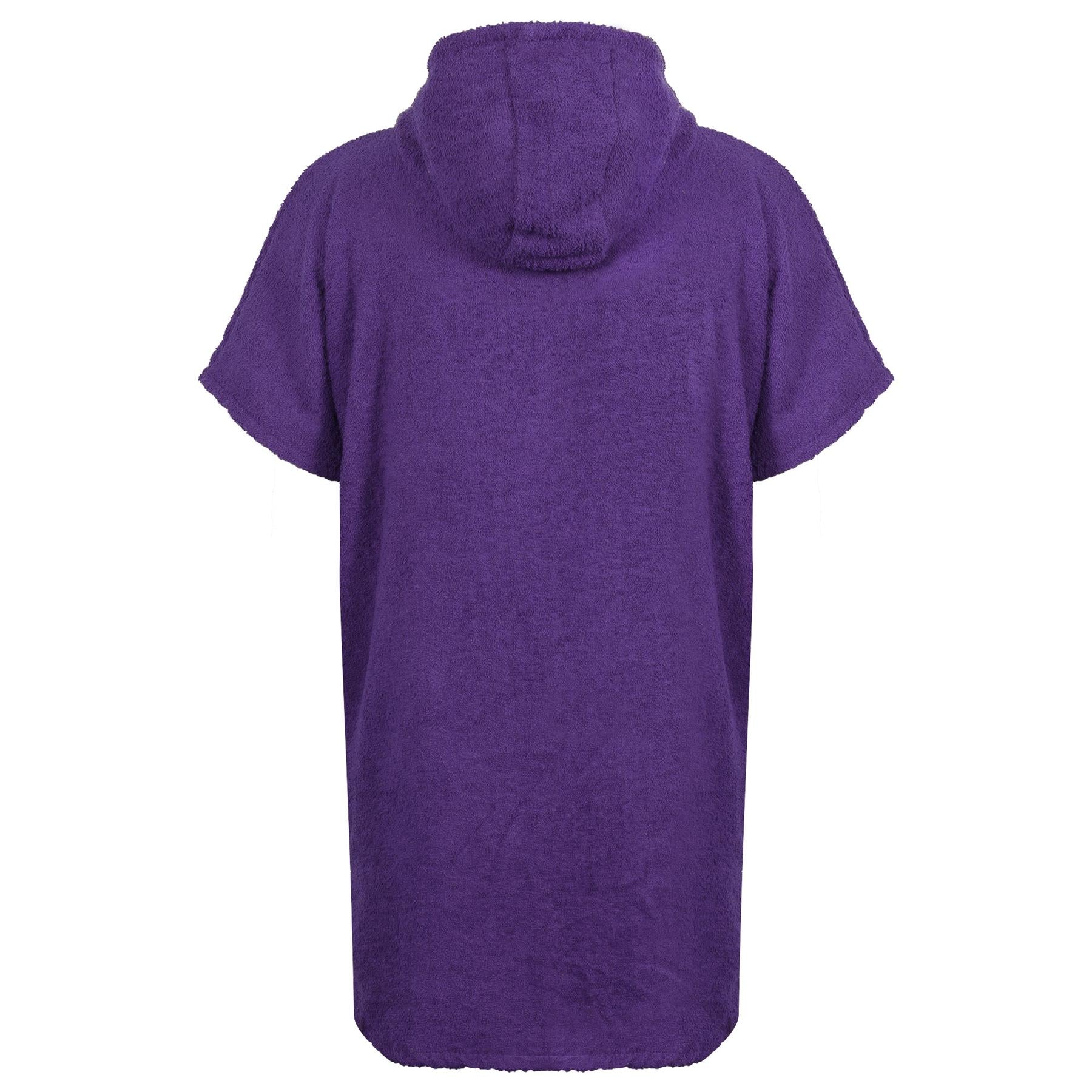 Kids Bathrobe 100% Cotton Purple Hooded Bathing Dressing Gown Girls 2-13 Y