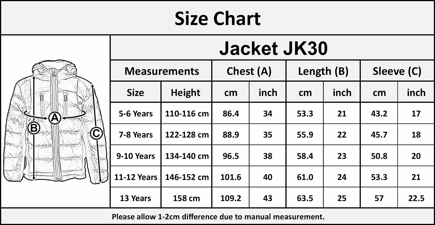 Kids Boys Fashion Padded Casual School Bubble Coat Jacket - Kids Clothing Store