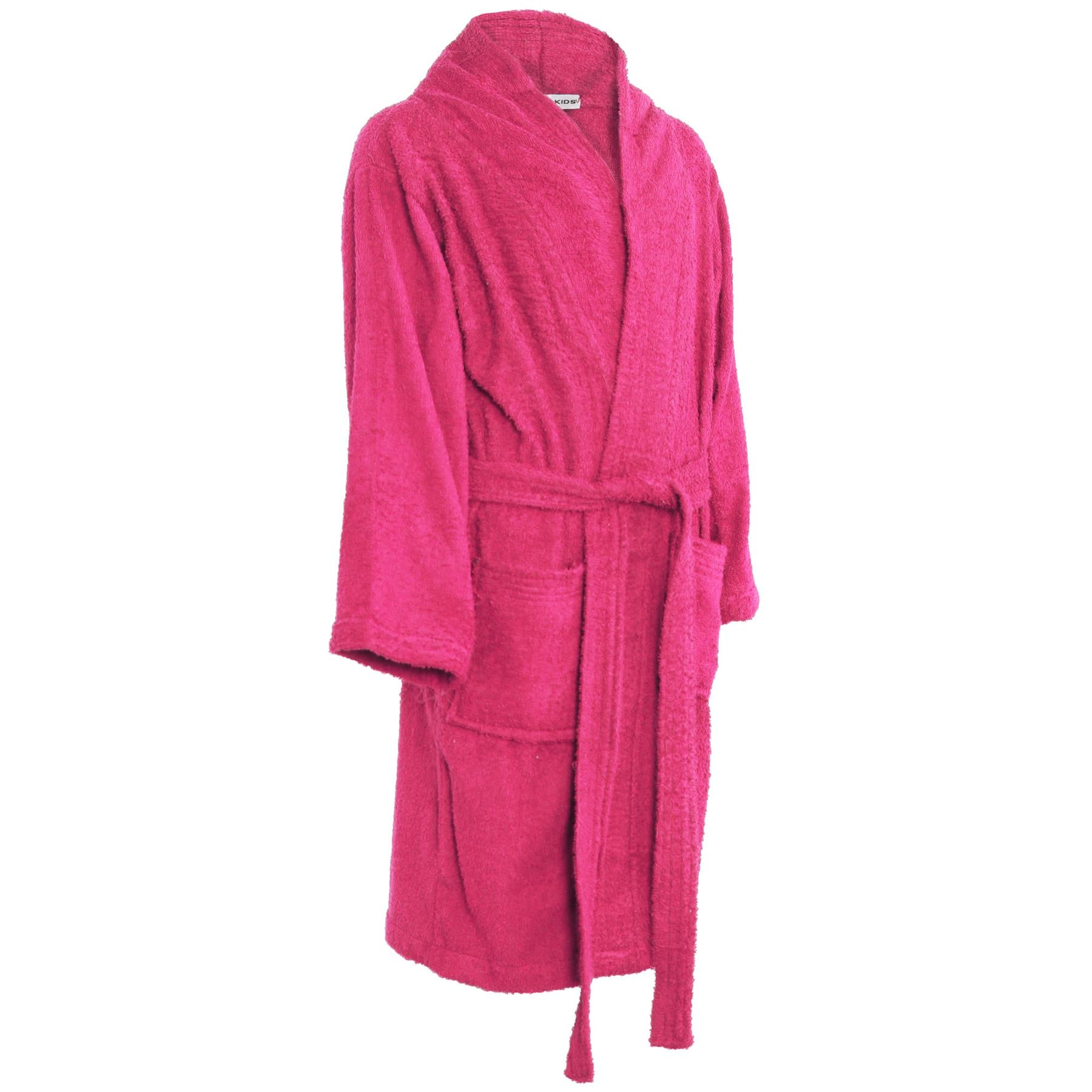 Kids Cotton Bathrobe Pink Dressing Gown Girls 5-13 Years