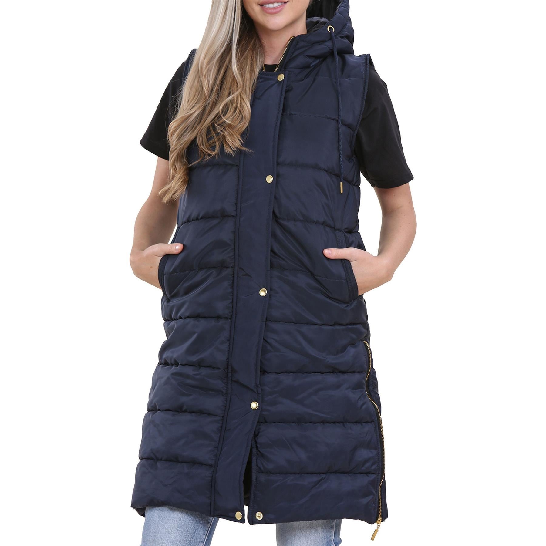 Ladies Oversized Long Line Sleeveless Jacket