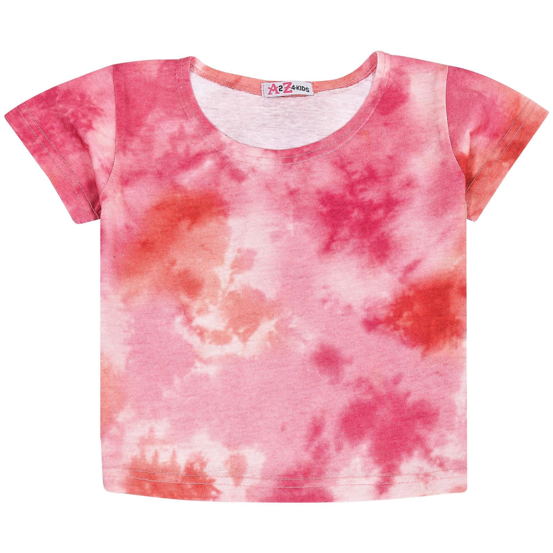 Kids Girls Tie Dye Print Crop & Legging Outfit Set