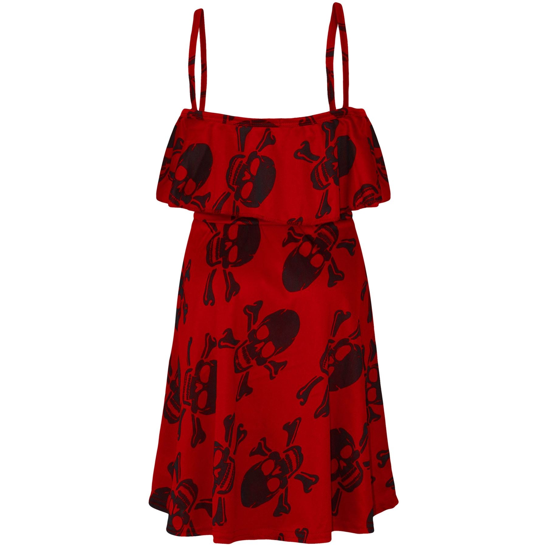 Kids Unisex Skull Print Halloween Top Legging Skater Dress