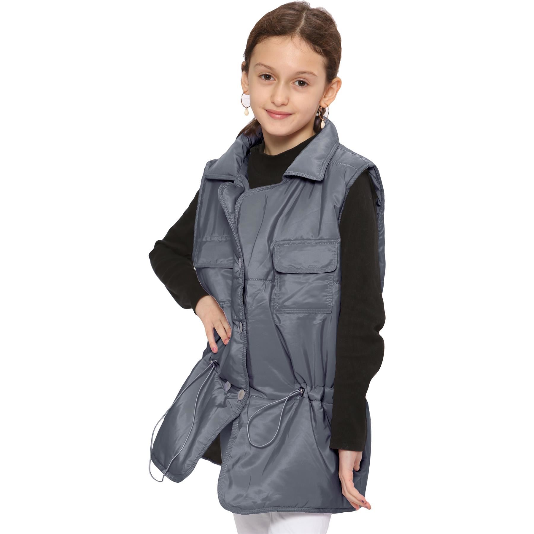 Kids Girls Oversized Style Sleeveless Jacket