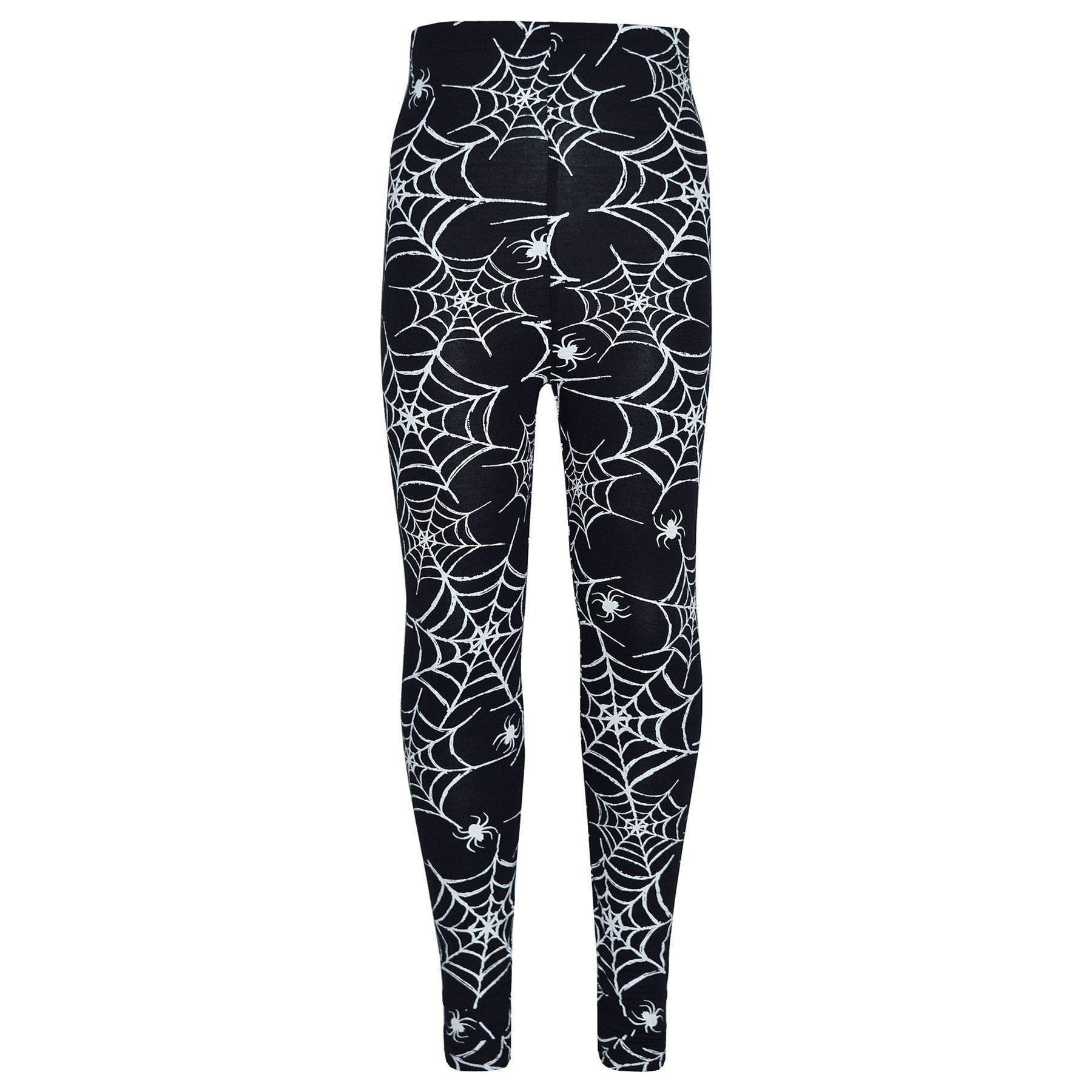 Girls Spider Web Skull Print Halloween Legging