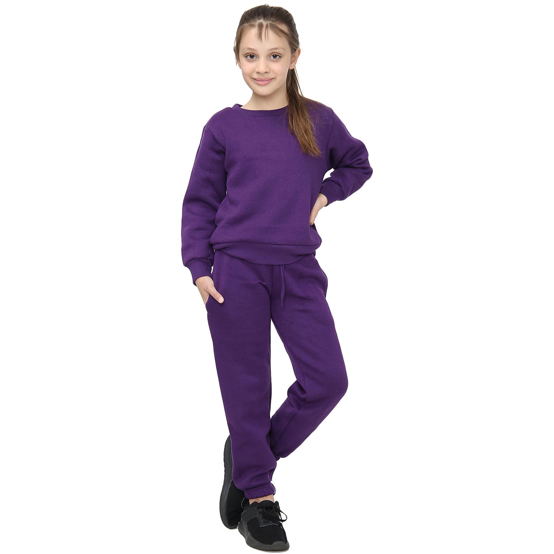 Girls Purple Sweatshirt & Bottom Tracksuit