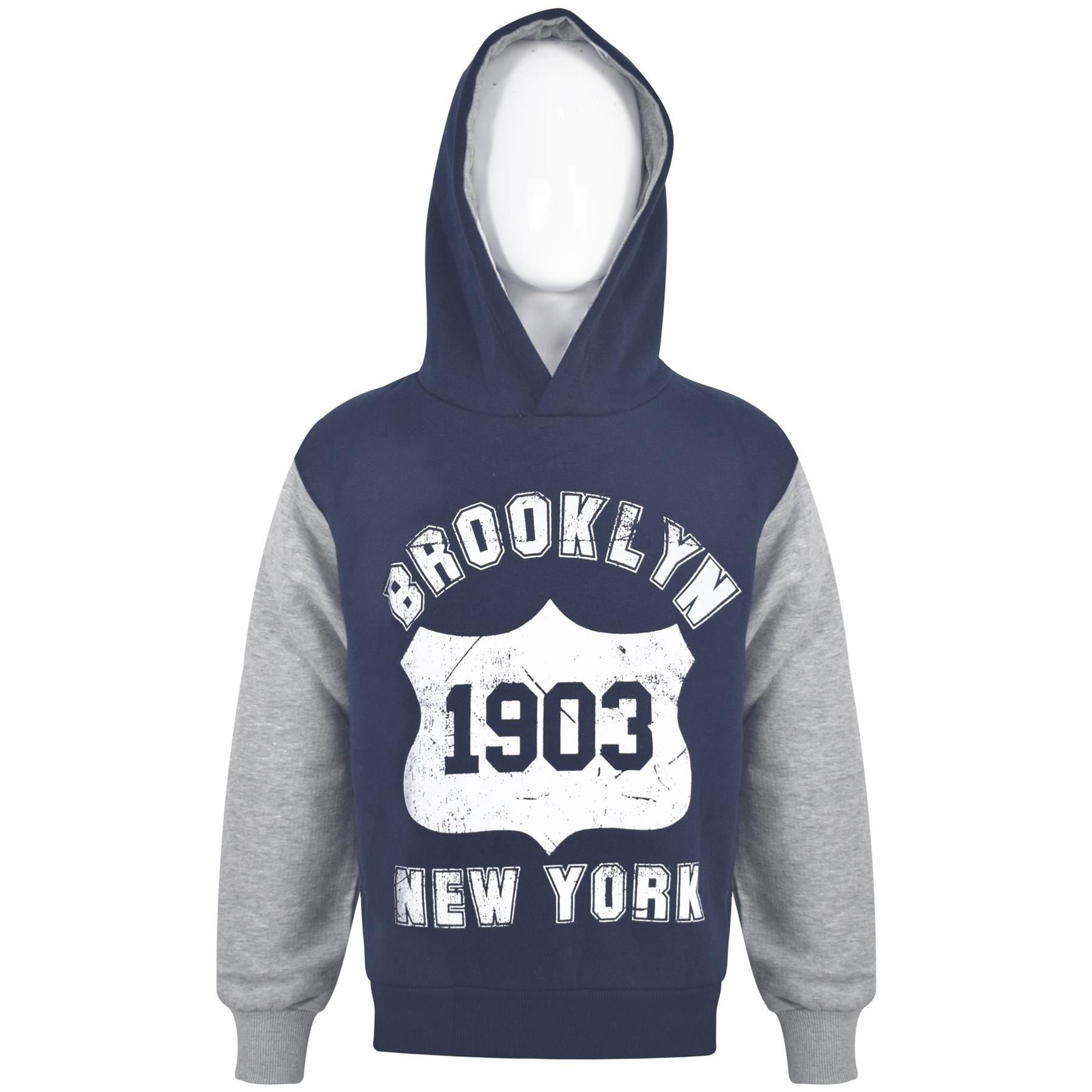 Boys Girls Brooklyn Printed Pullover Fleece Sweatshirt