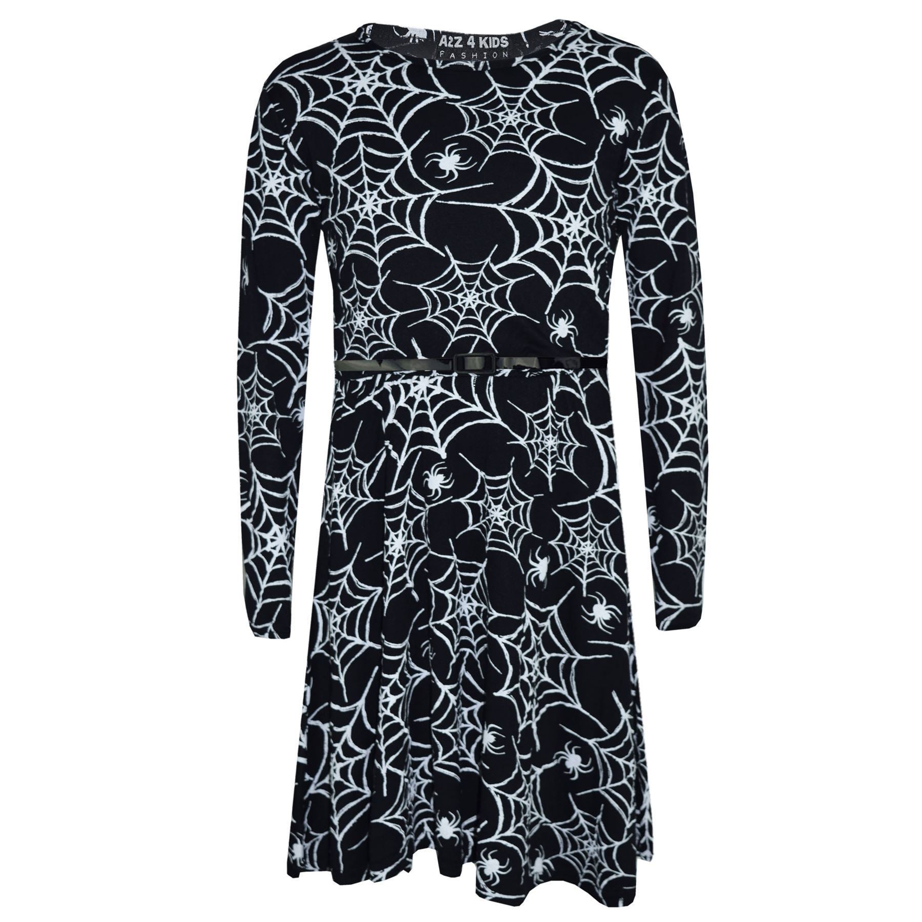 Spider Web Print Halloween Dresses Girls