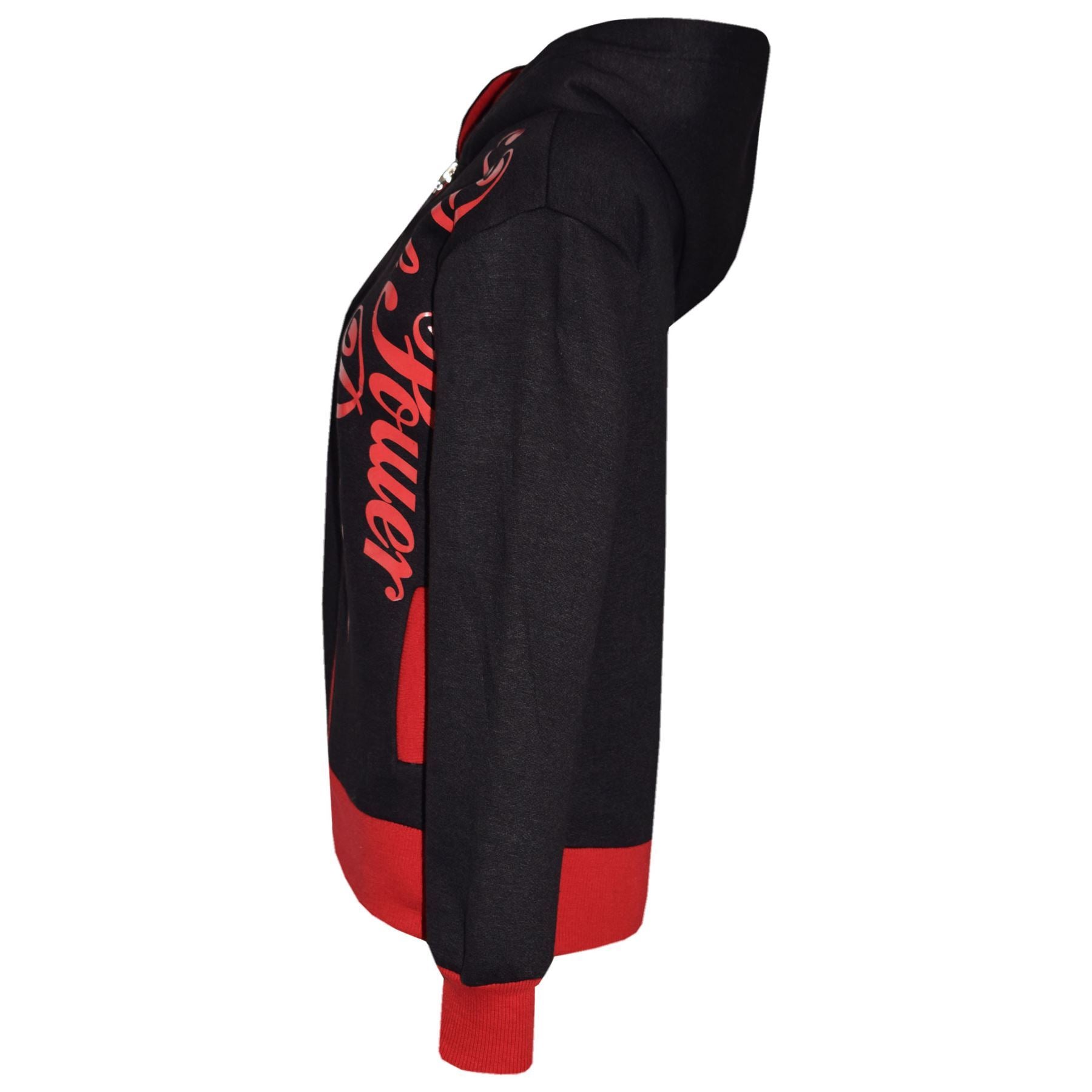 Kids Boys Girls The Power Design Jogger Black & Red Tracksuit