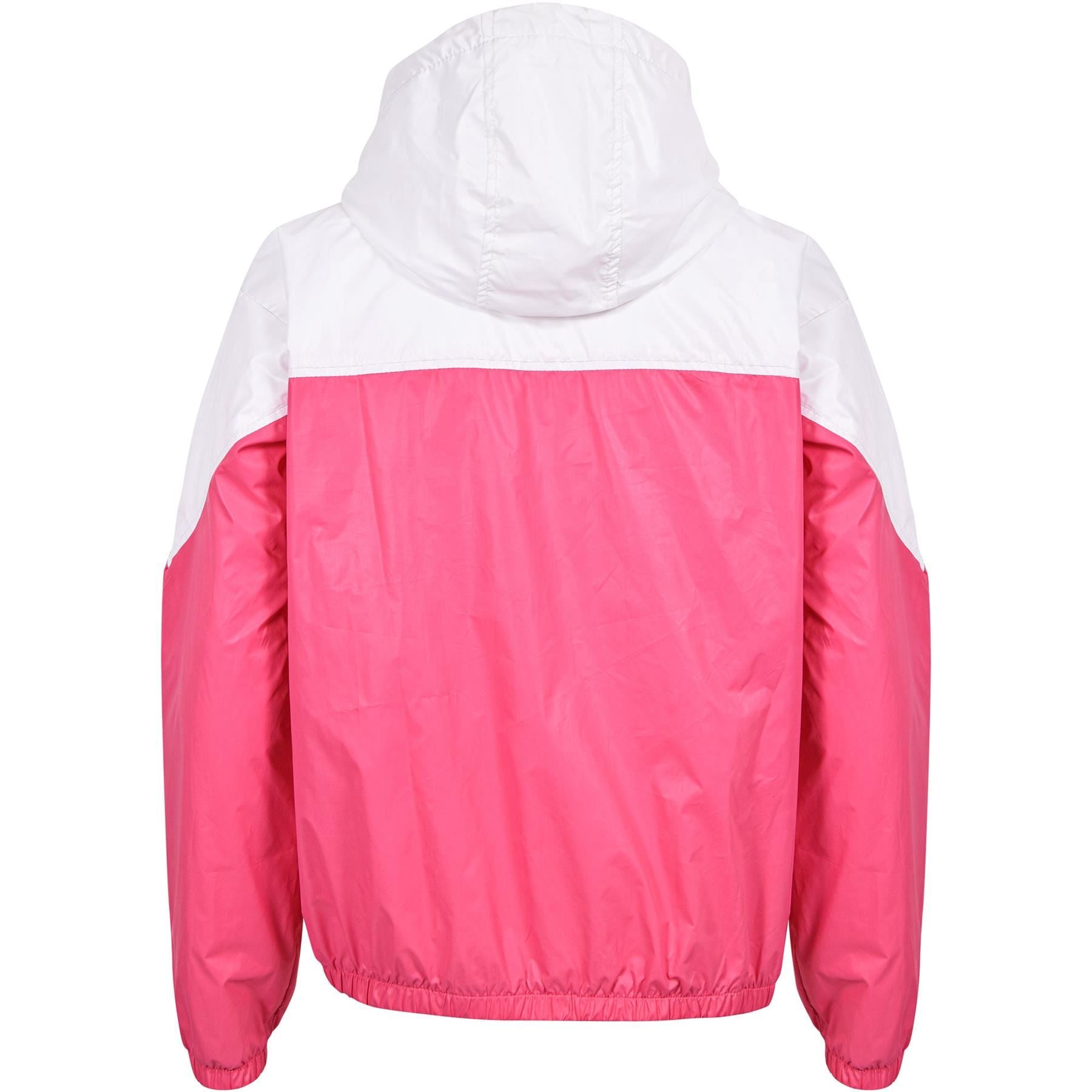 Girls Boys Contrast Panelled Lightweight Pink Windbreaker Jacket