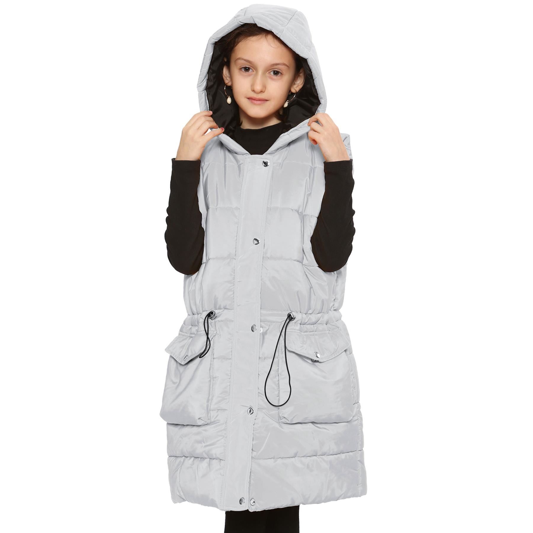 Kids Girls Oversized Gilet Long Line Style Jacket