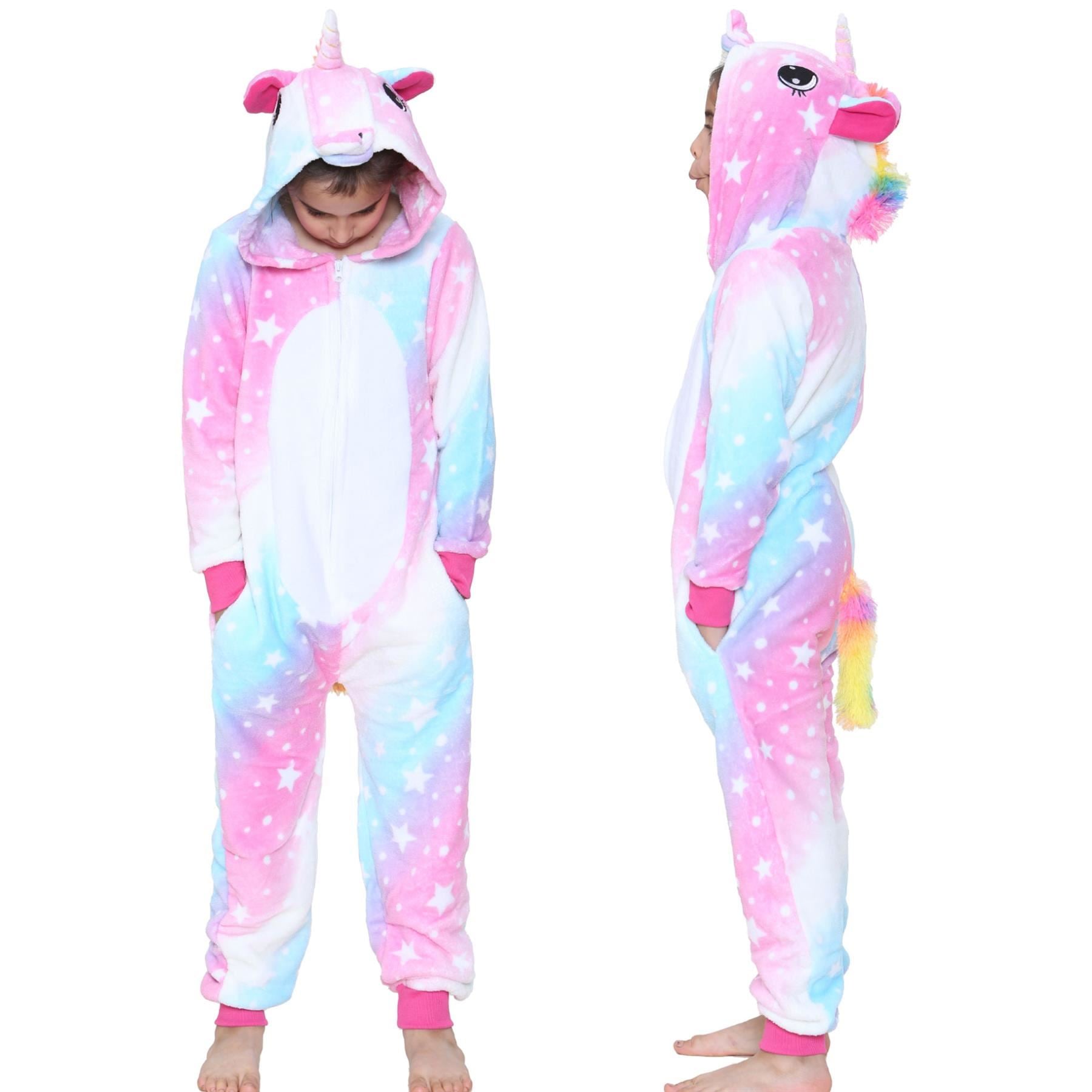 Kids Girls One Piece Unicorn Galaxy Pink Print Onesie