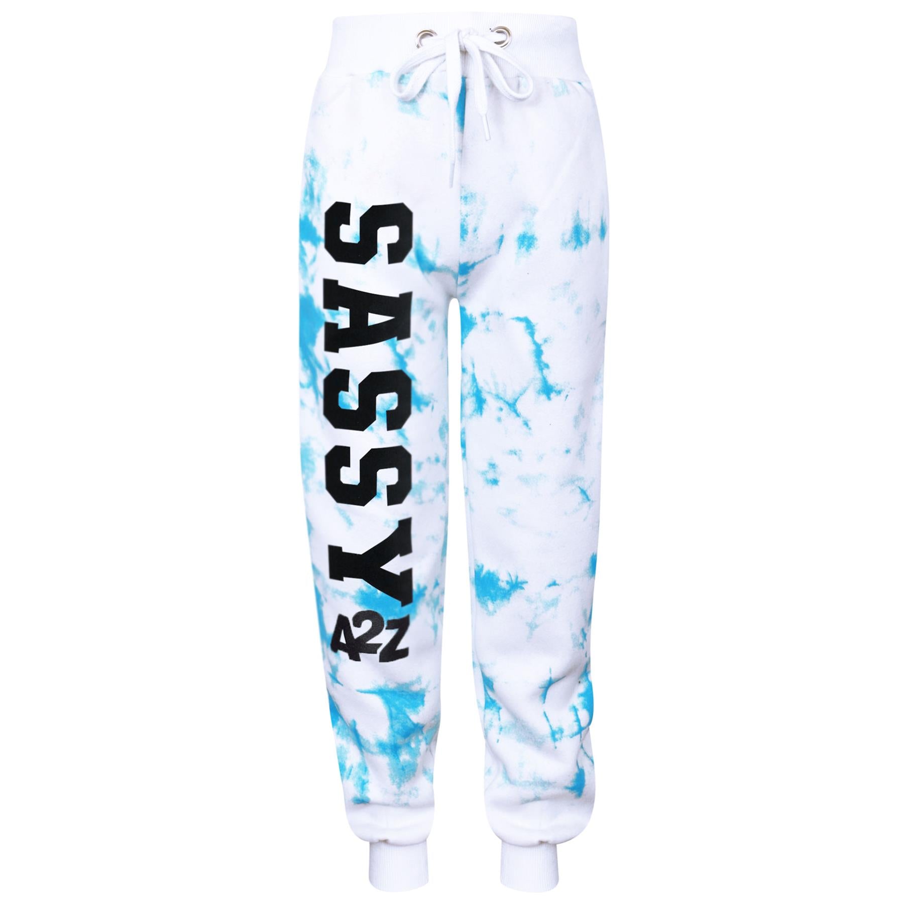 Kids Girls Sassy Print Tracksuit Hooded Top & Bottom Jogging Suit