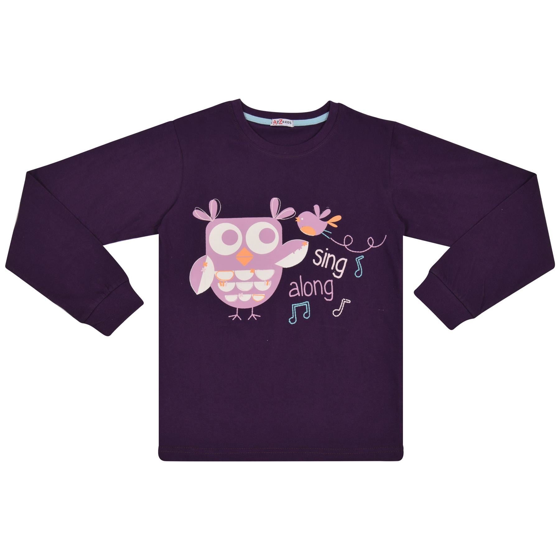 Kids Girls Sing Along Print Purple Pyjamas Set