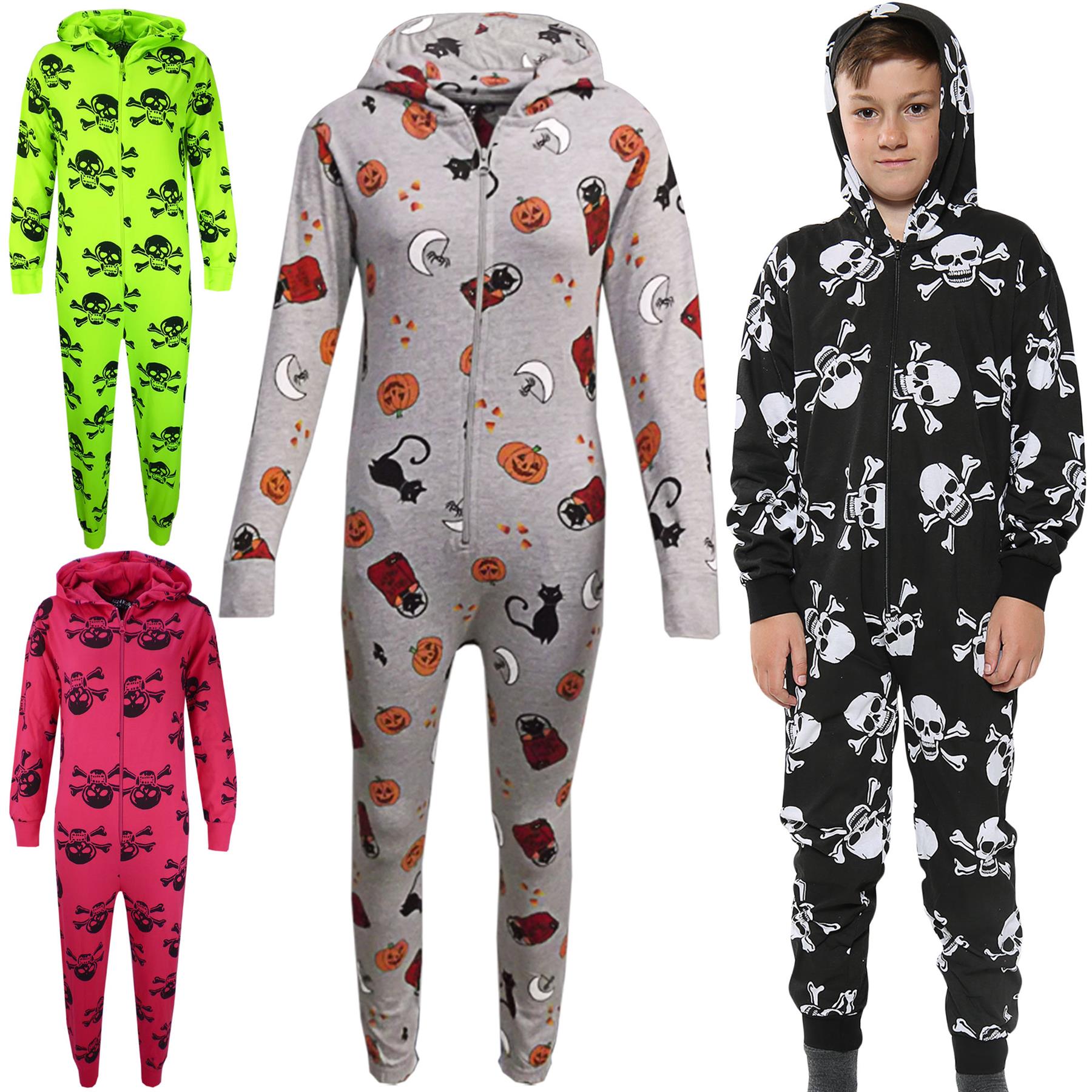 Kids Girls Boys One Piece Halloween Print Onesie