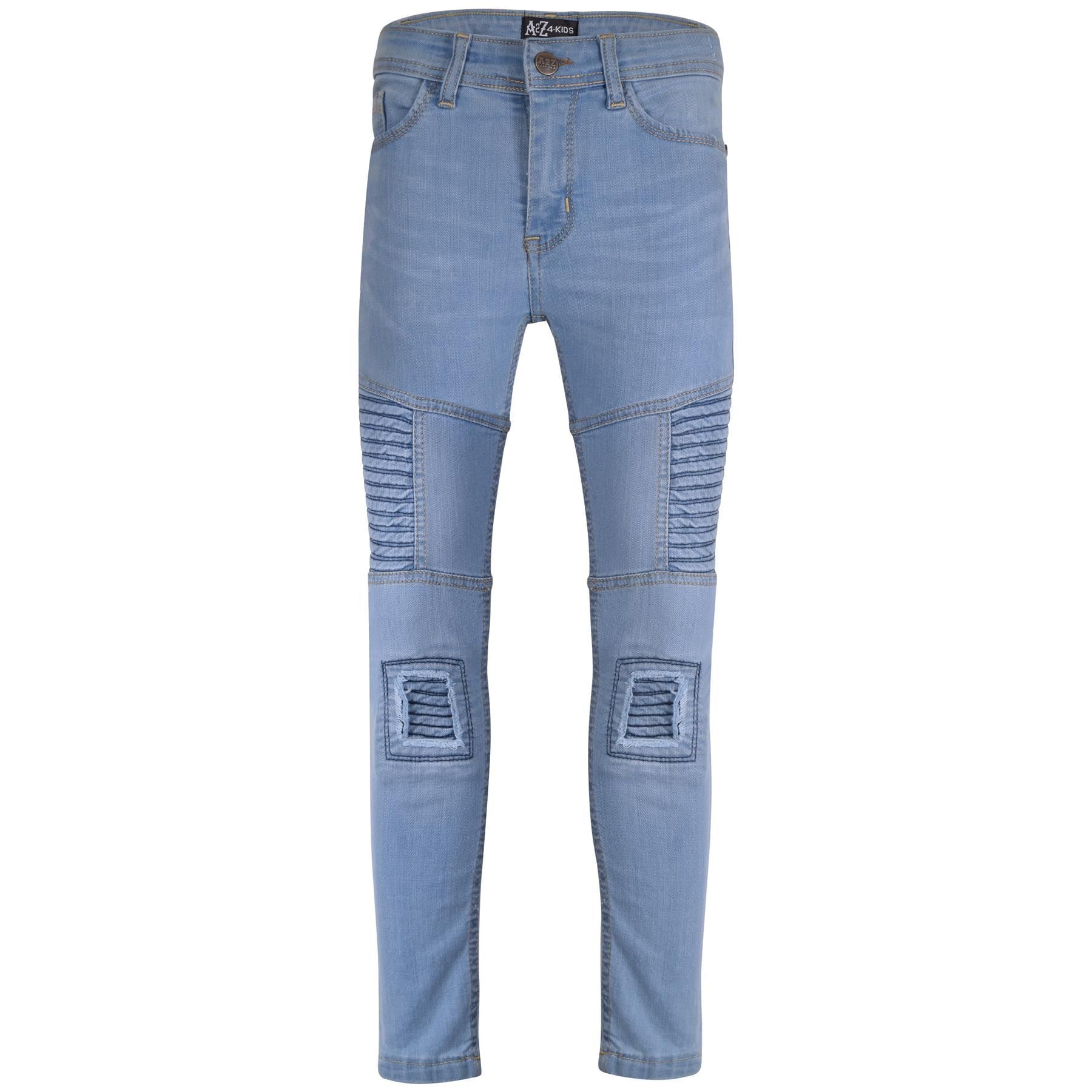 Kids Boys Ripped Jeans Light Blue Denim Pants