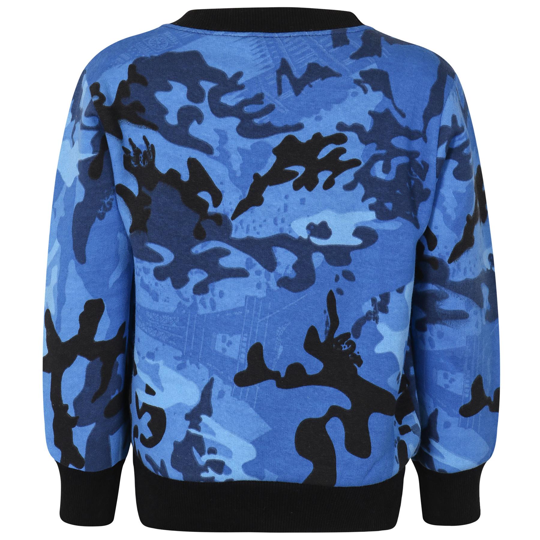 Kids Girls Boys Sweatshirt Camouflage Blue Jumper Scout School Uniform Jumper