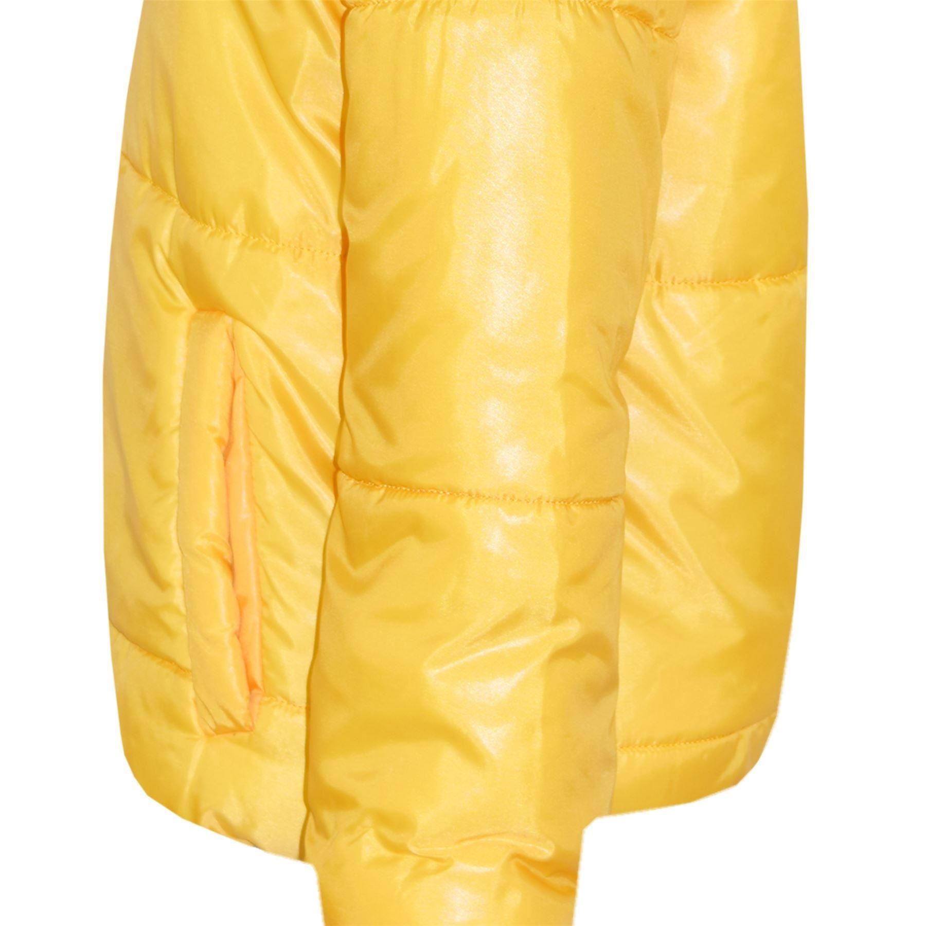 Girls Mustard Wetlook Padded Quilted Puffer Jacket - Kids Clothing Store