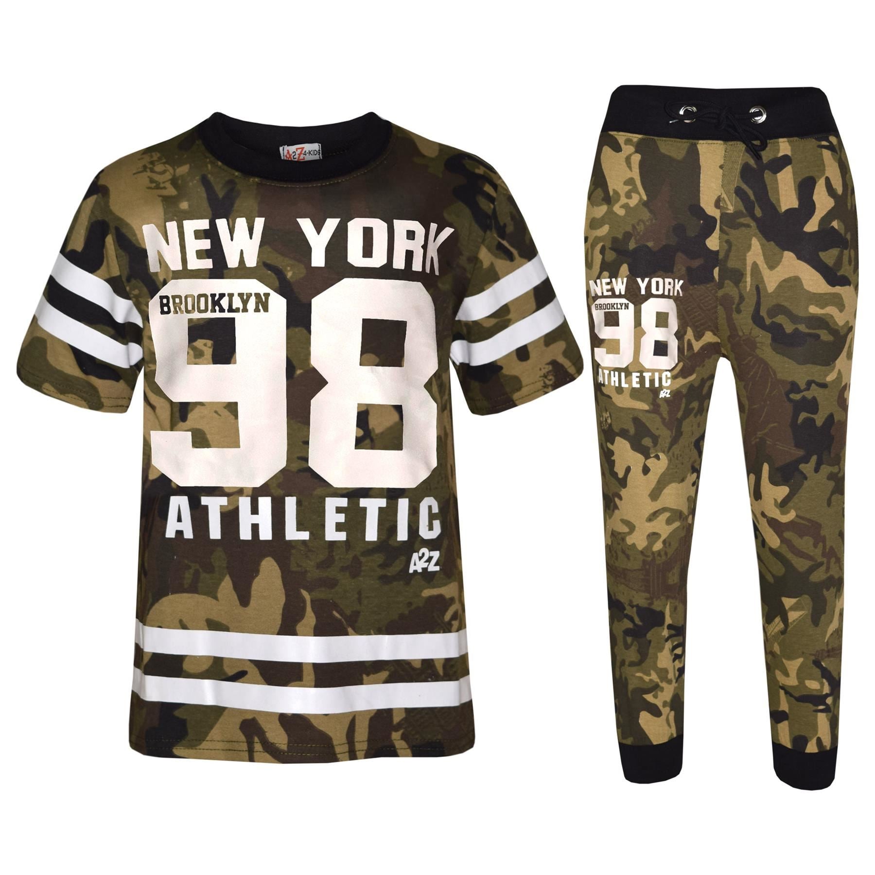 Kids Unisex Adios Crop Top & Legging Printed Set Camo Green