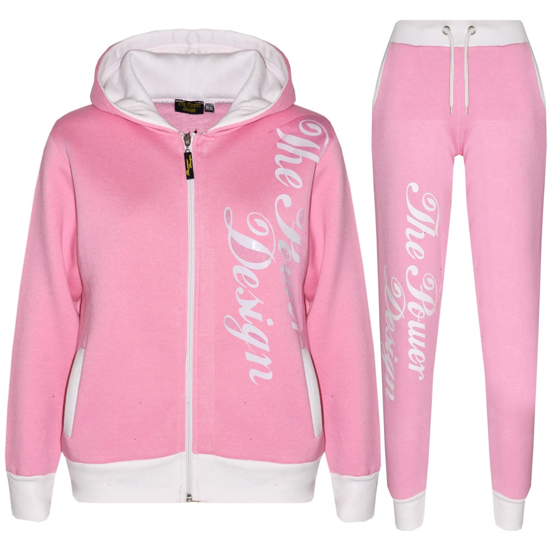 Kids Girls The Power Design Jogger Baby Pink Tracksuit