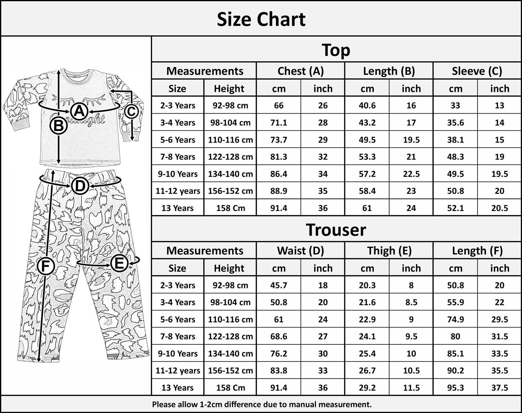 Kids Girls Goodnight Pyjamas 2 Piece Leopard Print Sleepwear Set