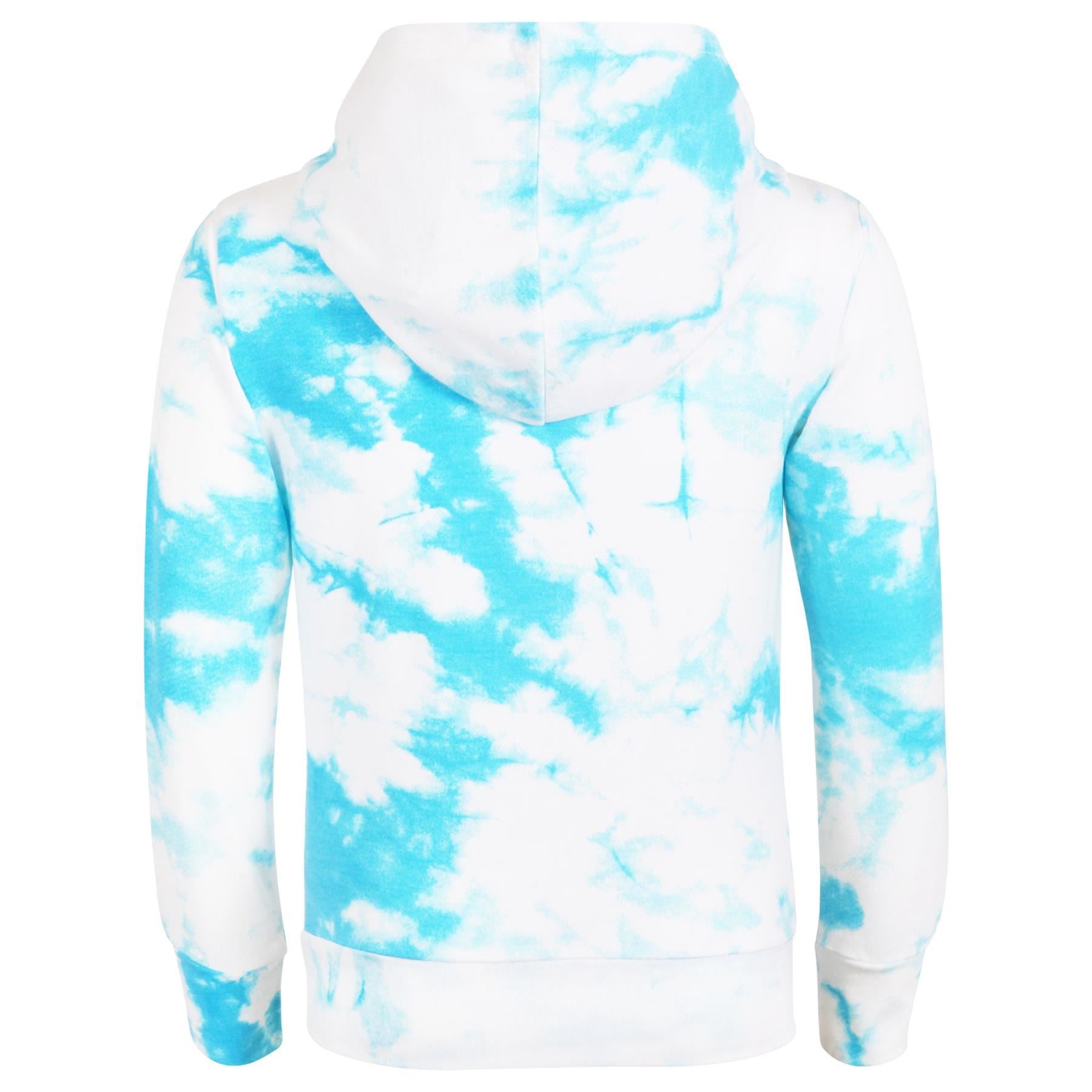 Girls Tie Dye Blue Print Hooded Top & Bottom Outfit Set