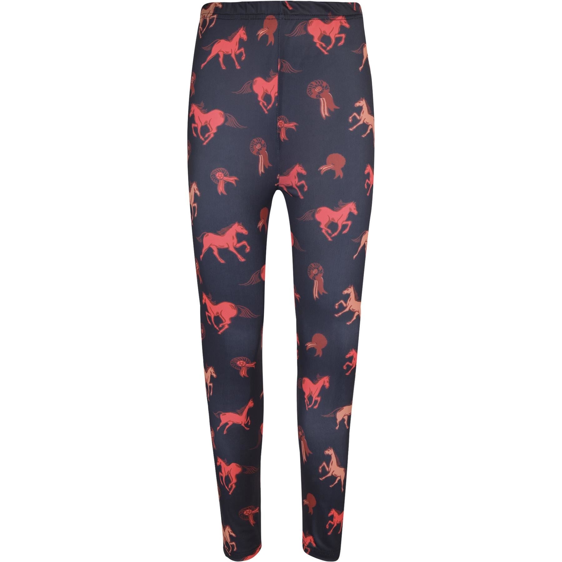 Kids Girls Horses Print Soft Stretchy Leggings