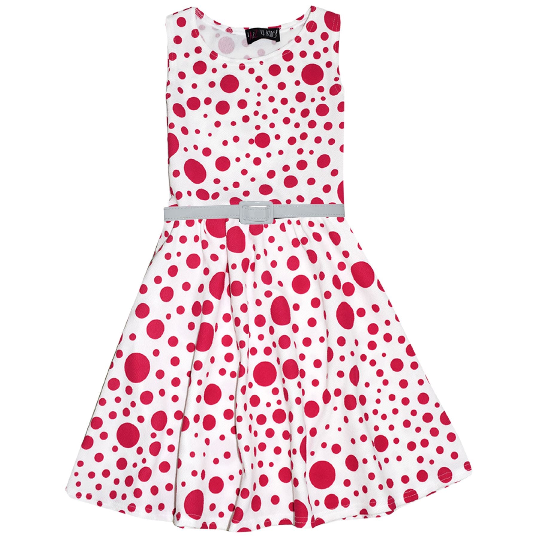 Kids Girls Pink Polka Dot Print Crop Top Legging Midi Dress