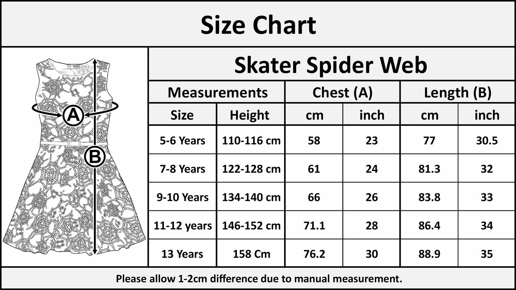 Girls Skater Dress Spider Web Halloween Dresses