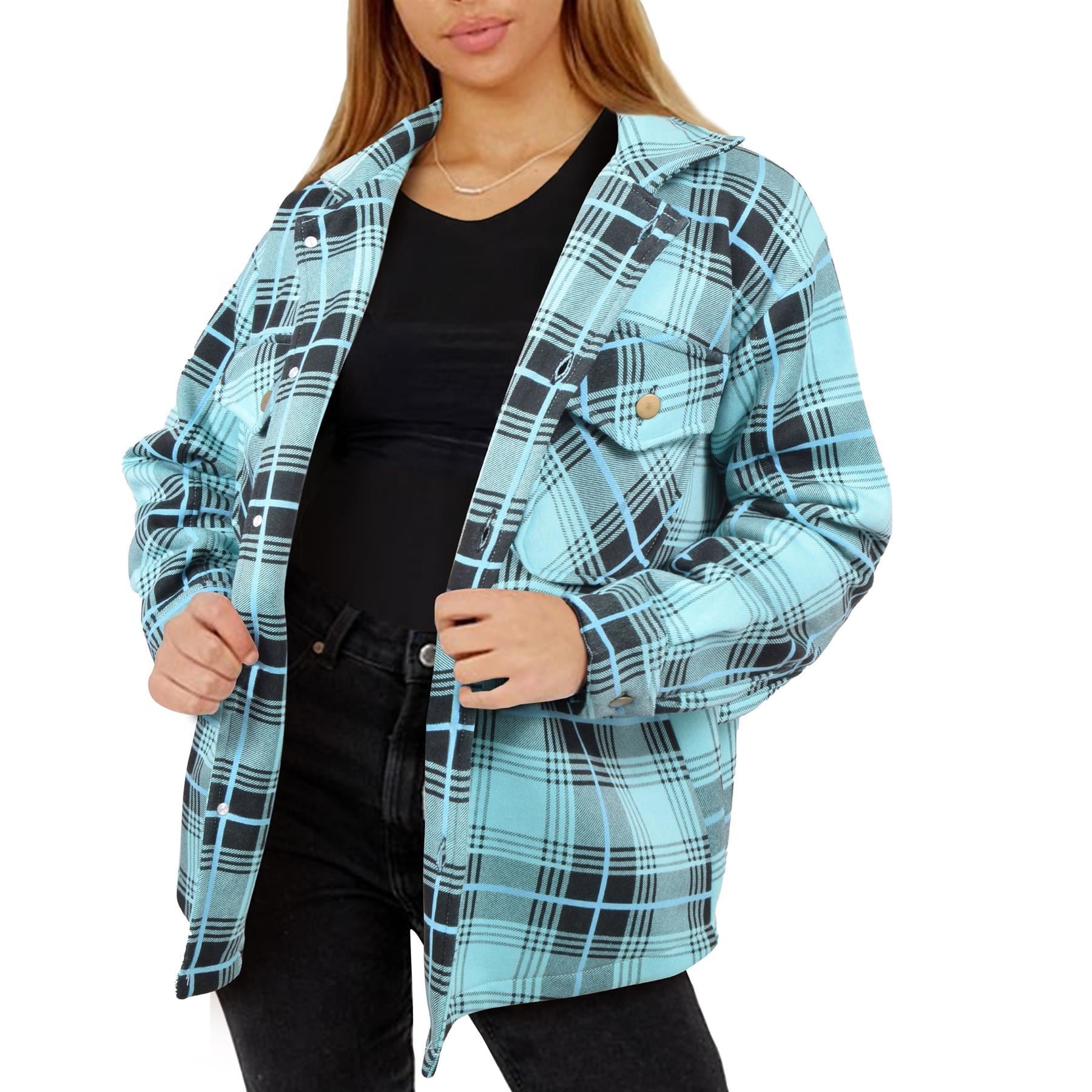 Ladies Shacket Checked Print Baby Pink Oversize Coat