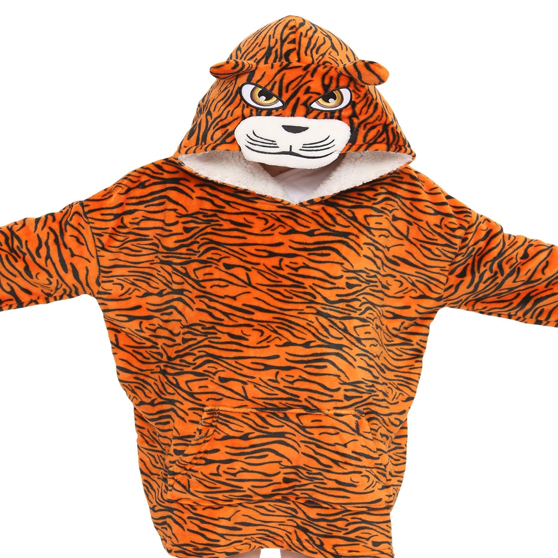 A2Z Unisex Oversized World Book Day Hoodie Tiger Snuggle Super Soft Blanket Warm