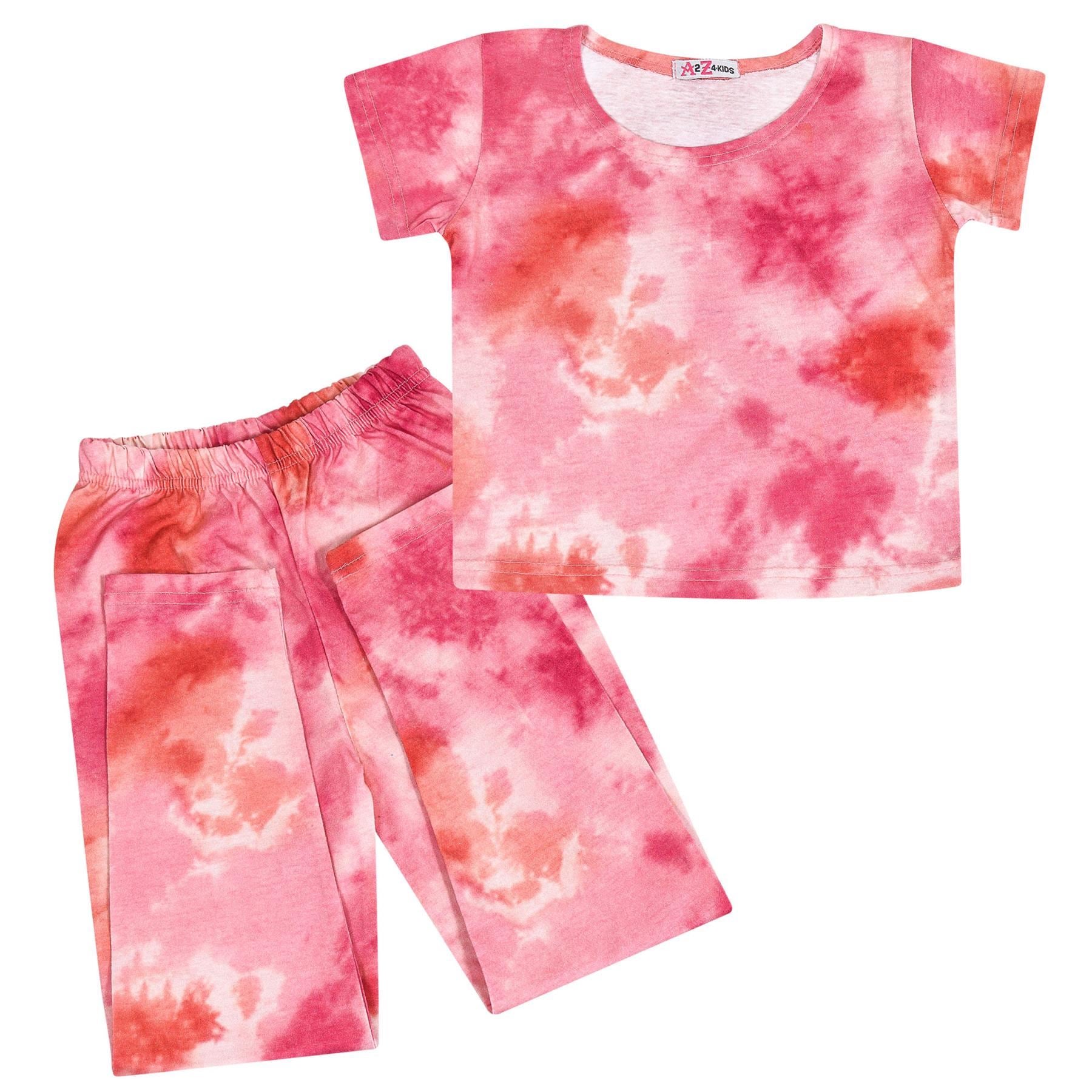 Kids Girls Tie Dye Print Crop & Legging Outfit Set