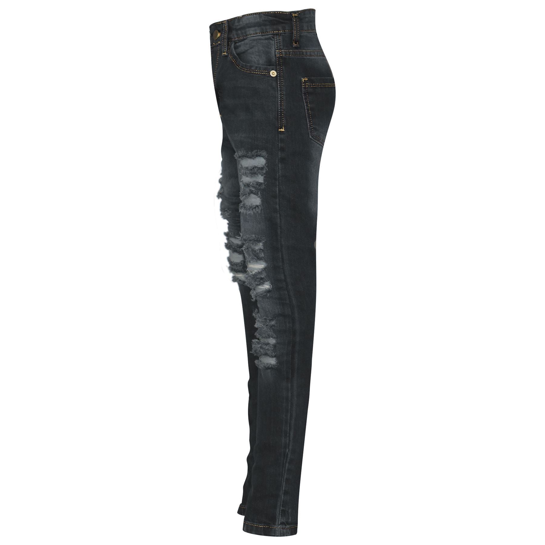 Girls Denim Ripped Skinny Jeans Lightweight Pants