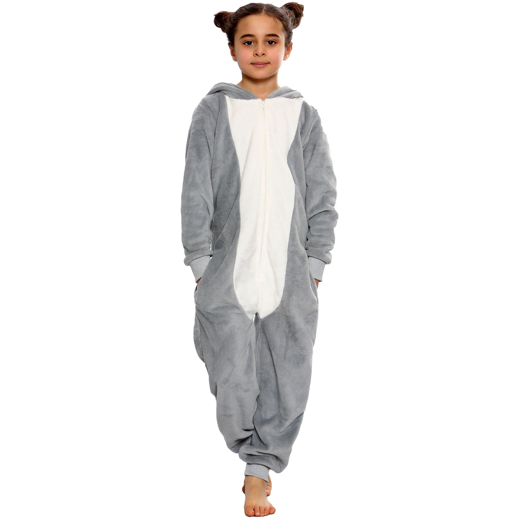 Kids Unisex Fleece Onesie One Piece Easter Bunny Loungewear Pyjamas