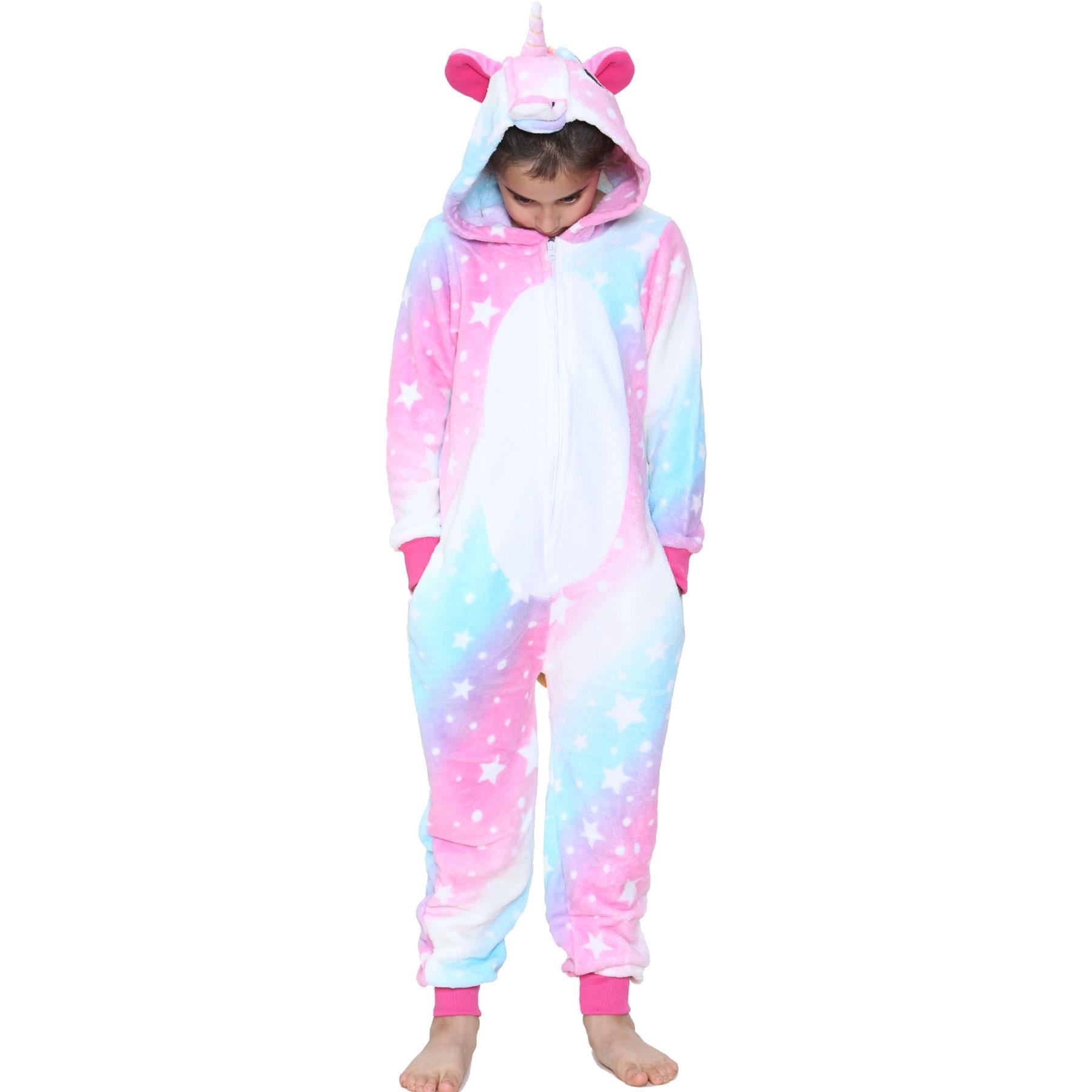 Kids Girls One Piece Unicorn Galaxy Pink Print Onesie