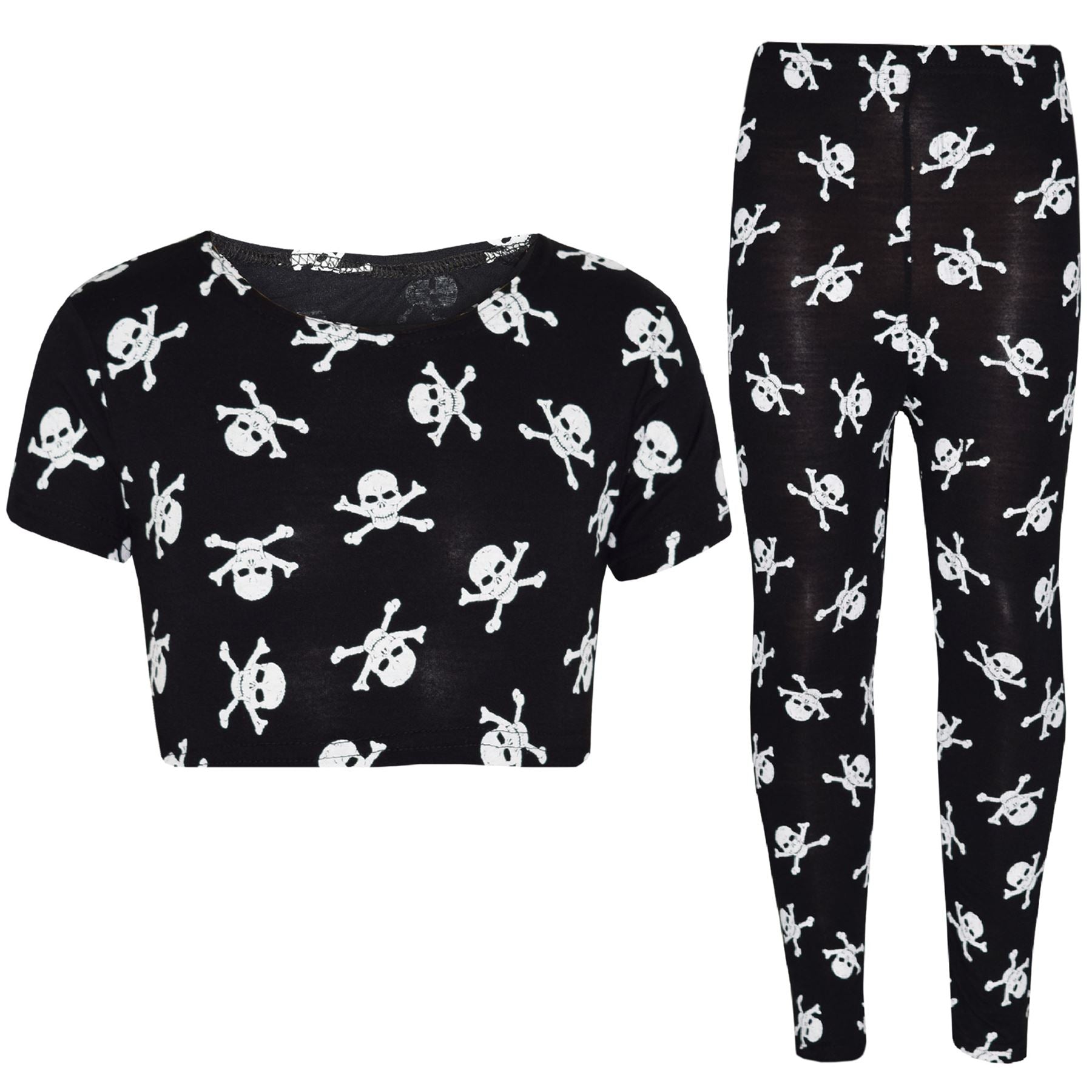 Kids Girls Skull & Cross Bones Set Halloween Costume