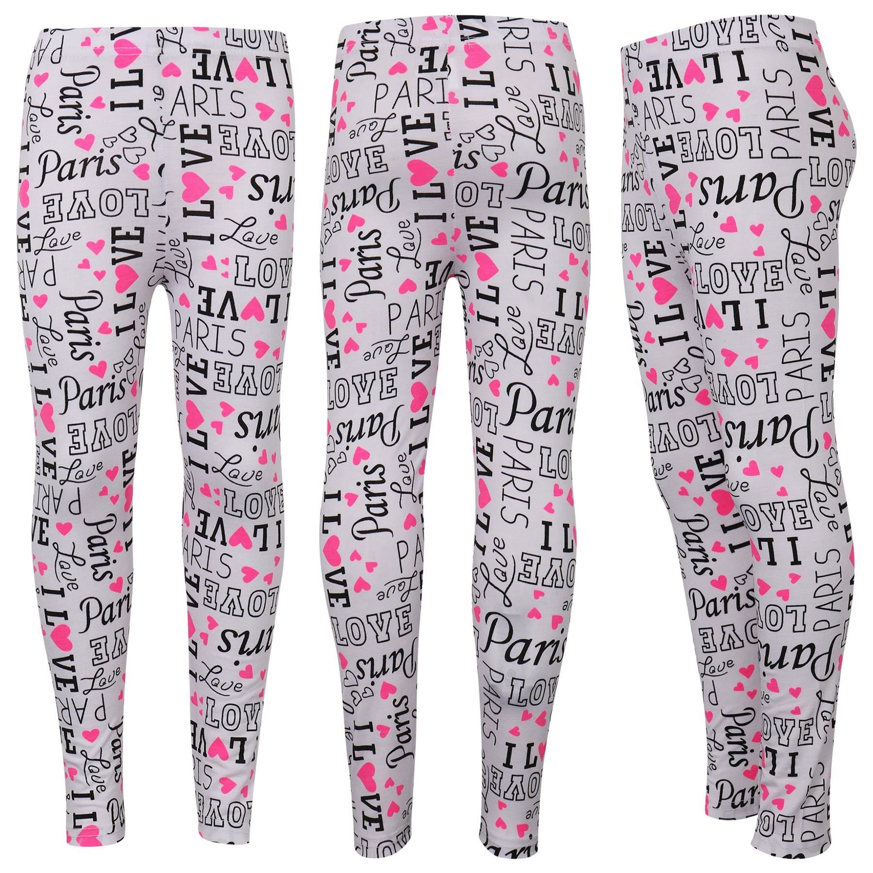 Kids Girls I Love Paris Print Summer Legging