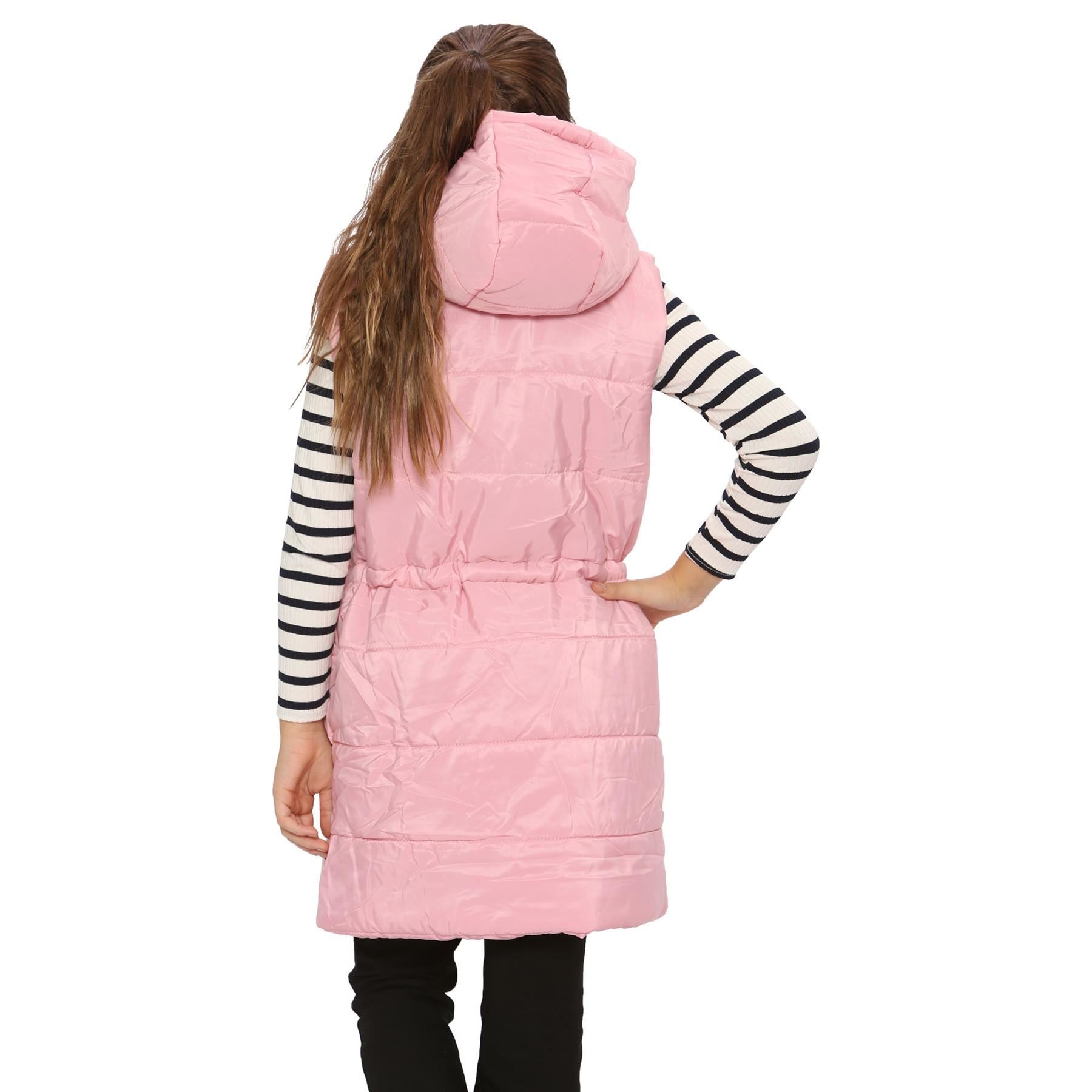 Kids Girls Oversized Gilet Long Line Style Jacket