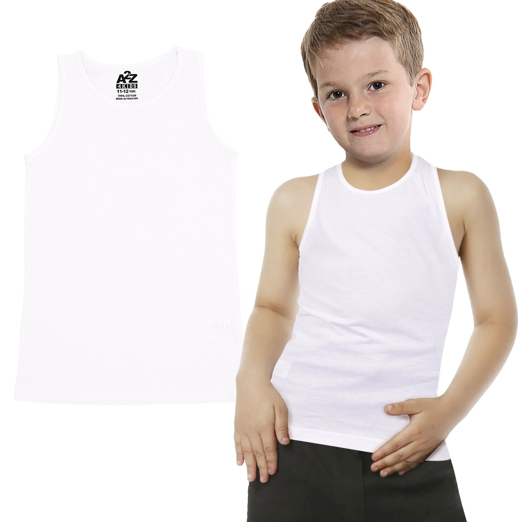 Kids Boys 100% Cotton Summer Vest Top
